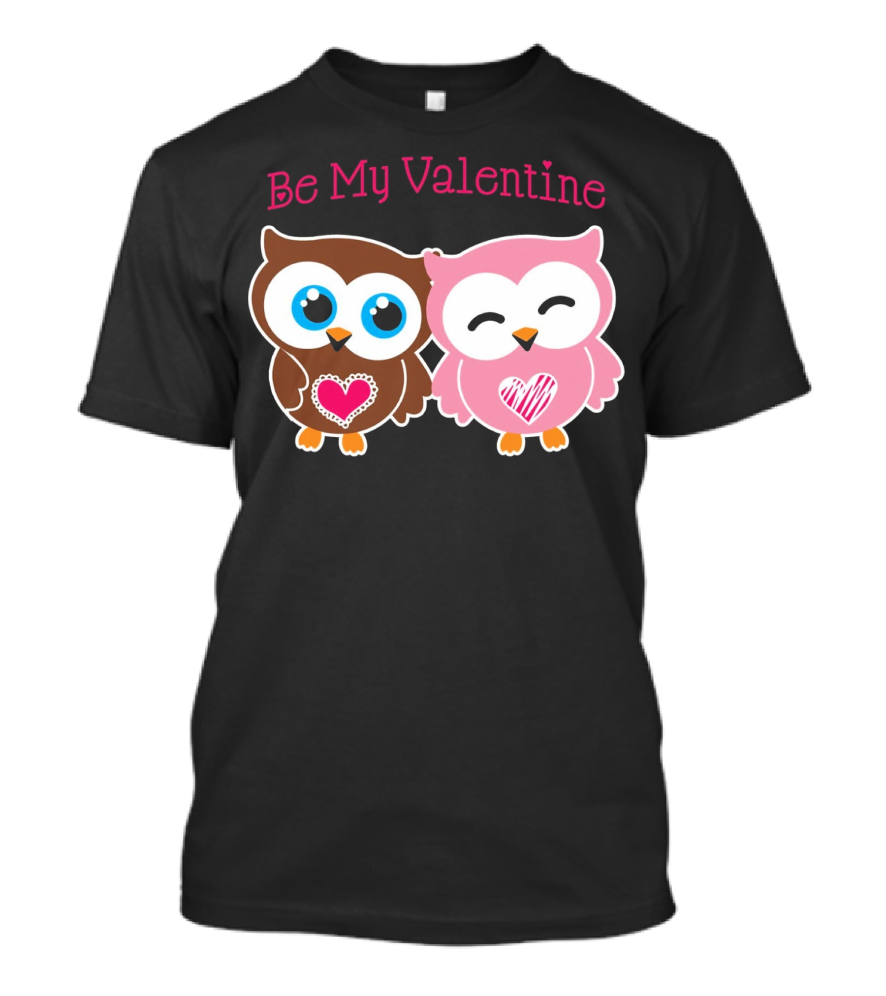 Be My Valentine Cute Valentines Day Heart Owls T-Shirt