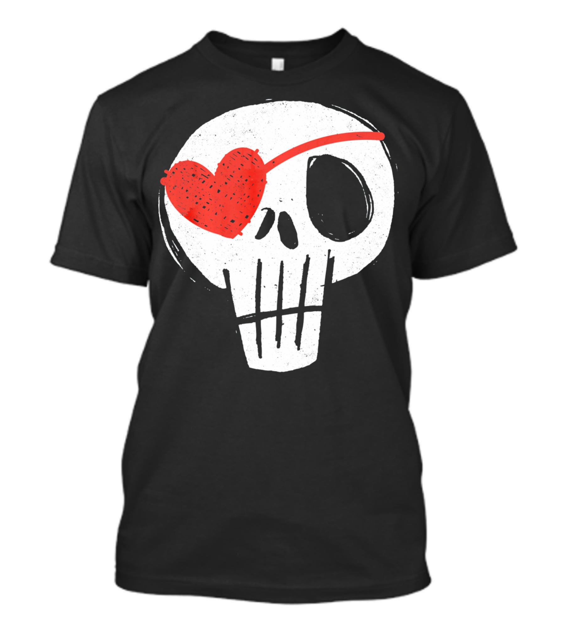 Skull With Heart Eye Patch Valentine's Day Kids T-Shirt