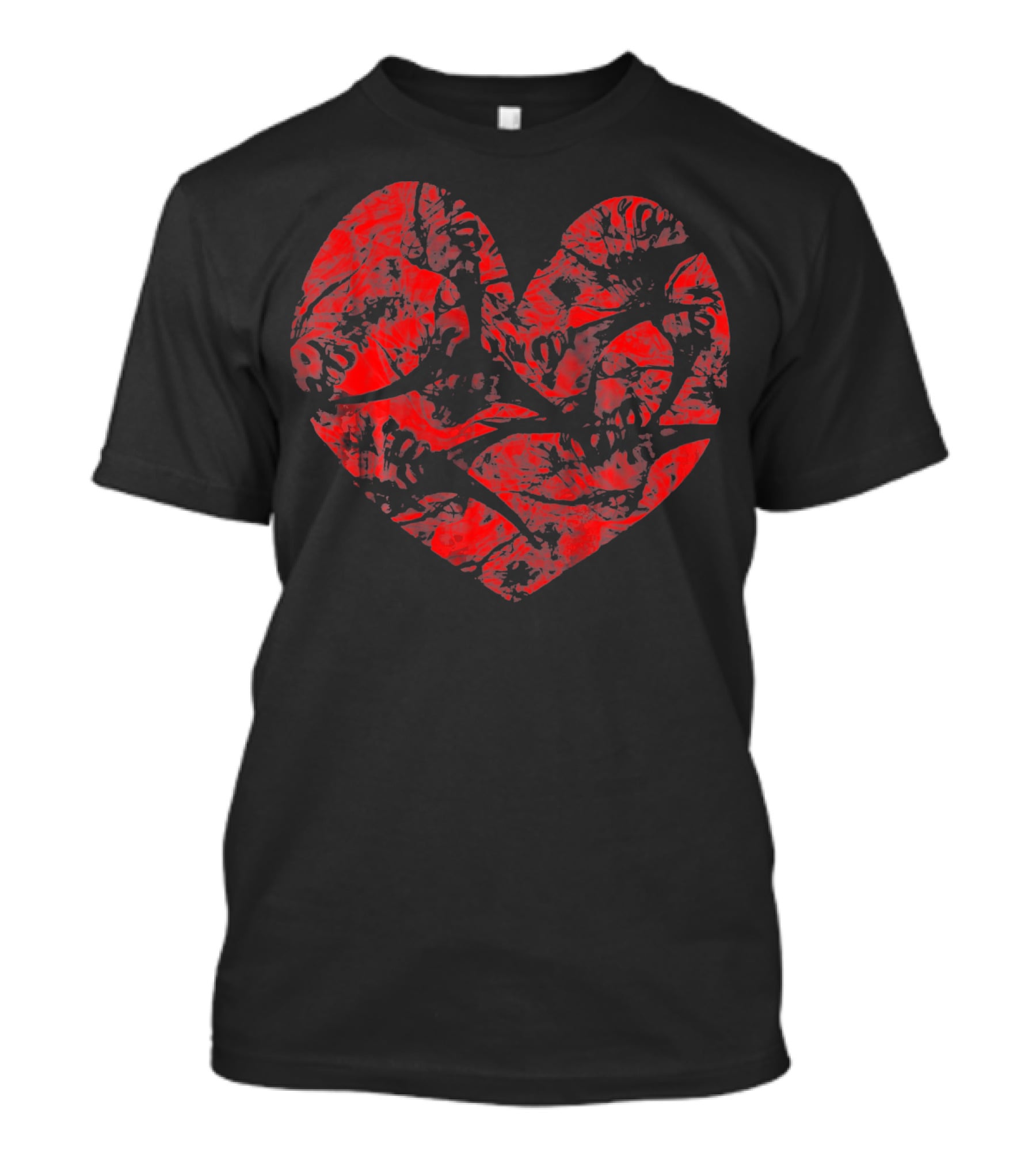 Big Red Heart Distressed Smoke Valentine T-Shirt