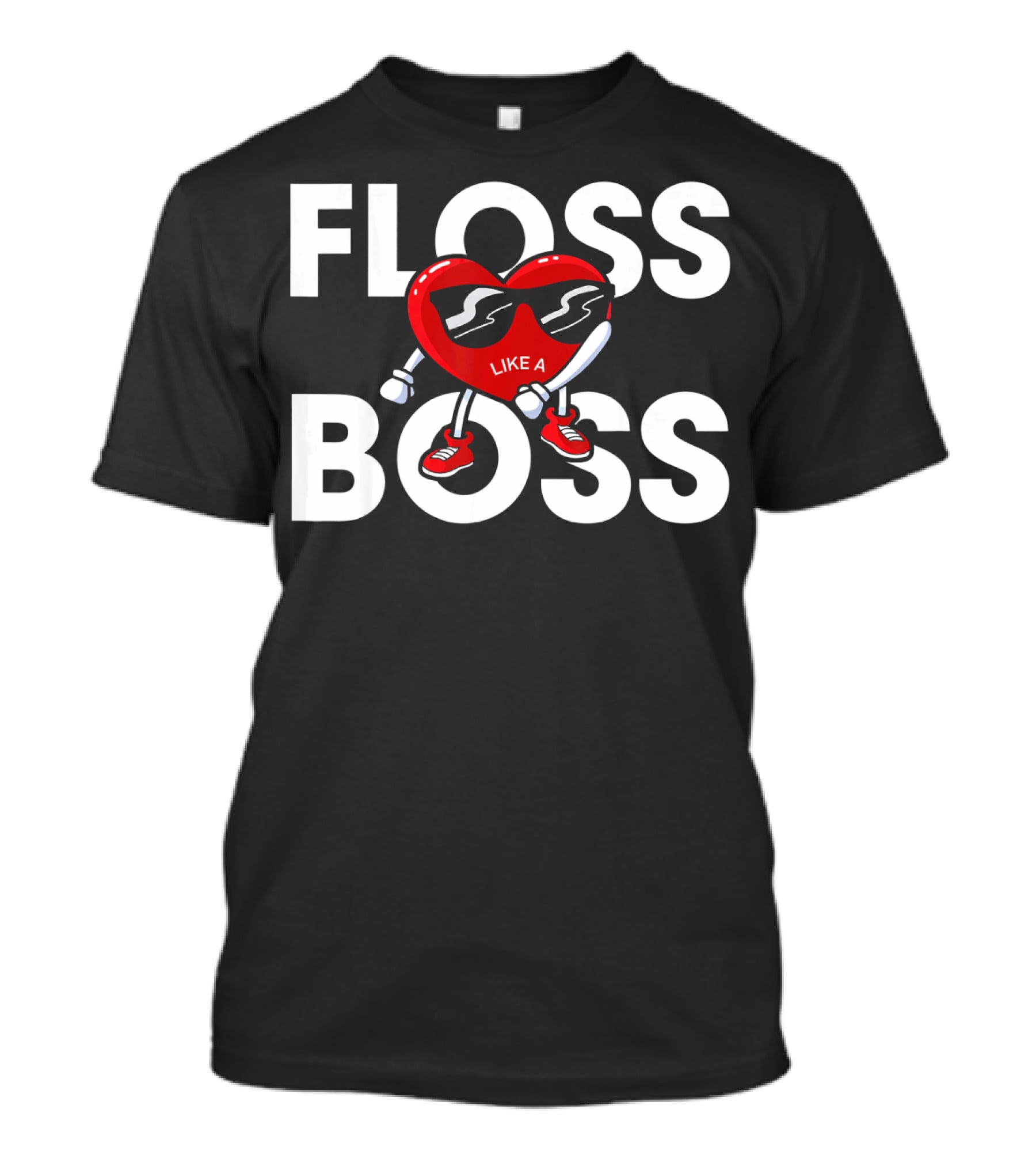 Floss Like A Boss Boys Valentines Day Kids Heart T-Shirt