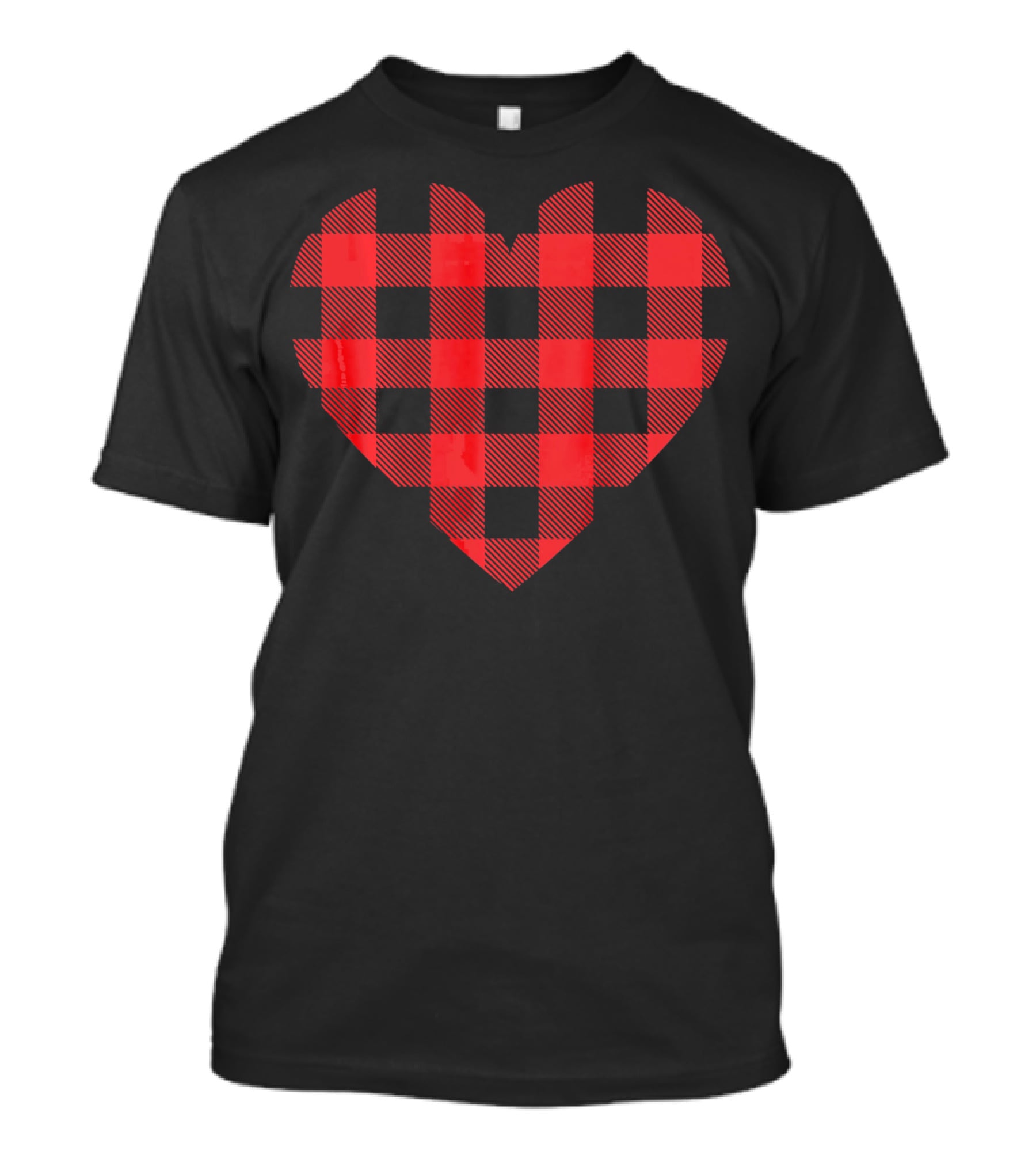Buffalo Plaid Heart Valentines Buffalo Check T-Shirt