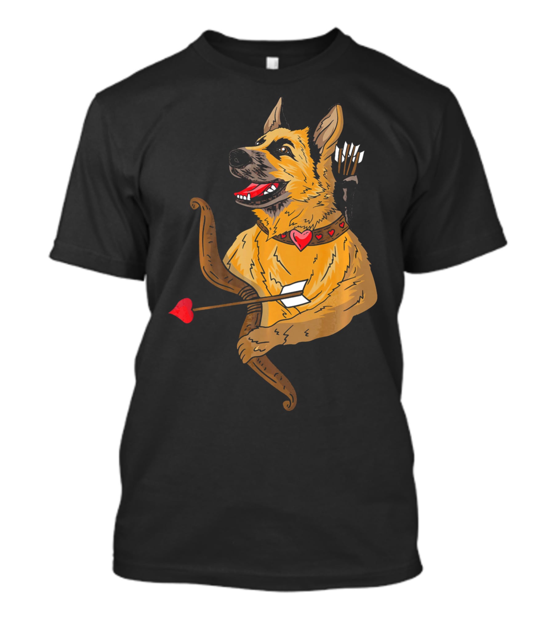 Cupid German Shepherd With Bow And Heart Arrow Dog Lovers T-Shirt