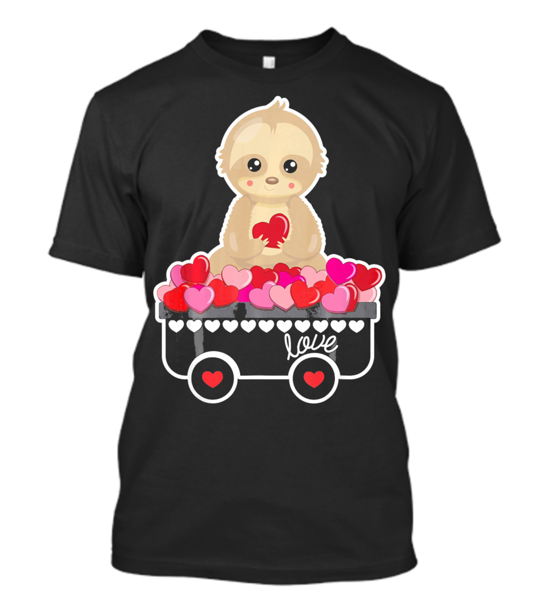 Valentine's Day Love Sloth With Heart Cart T-Shirt
