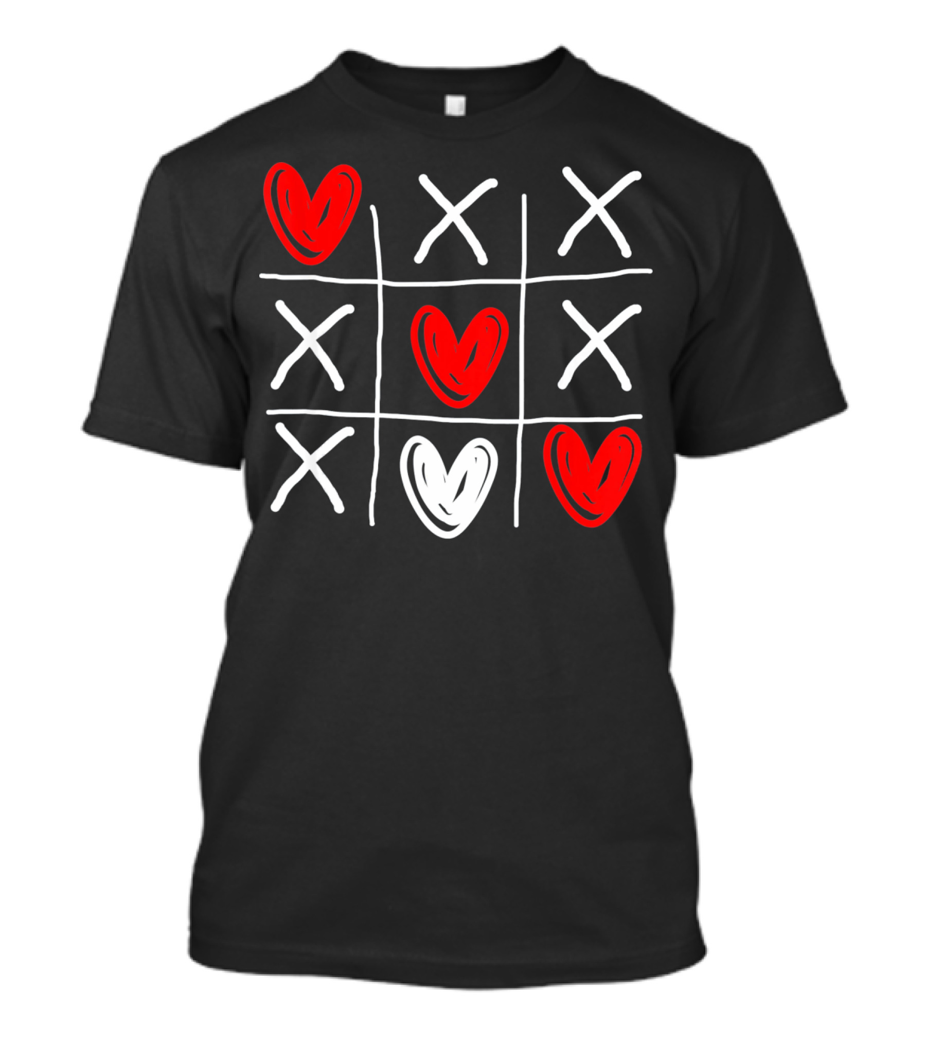 Cute Hearts Tic Tac Toe Valentines Day T-Shirt