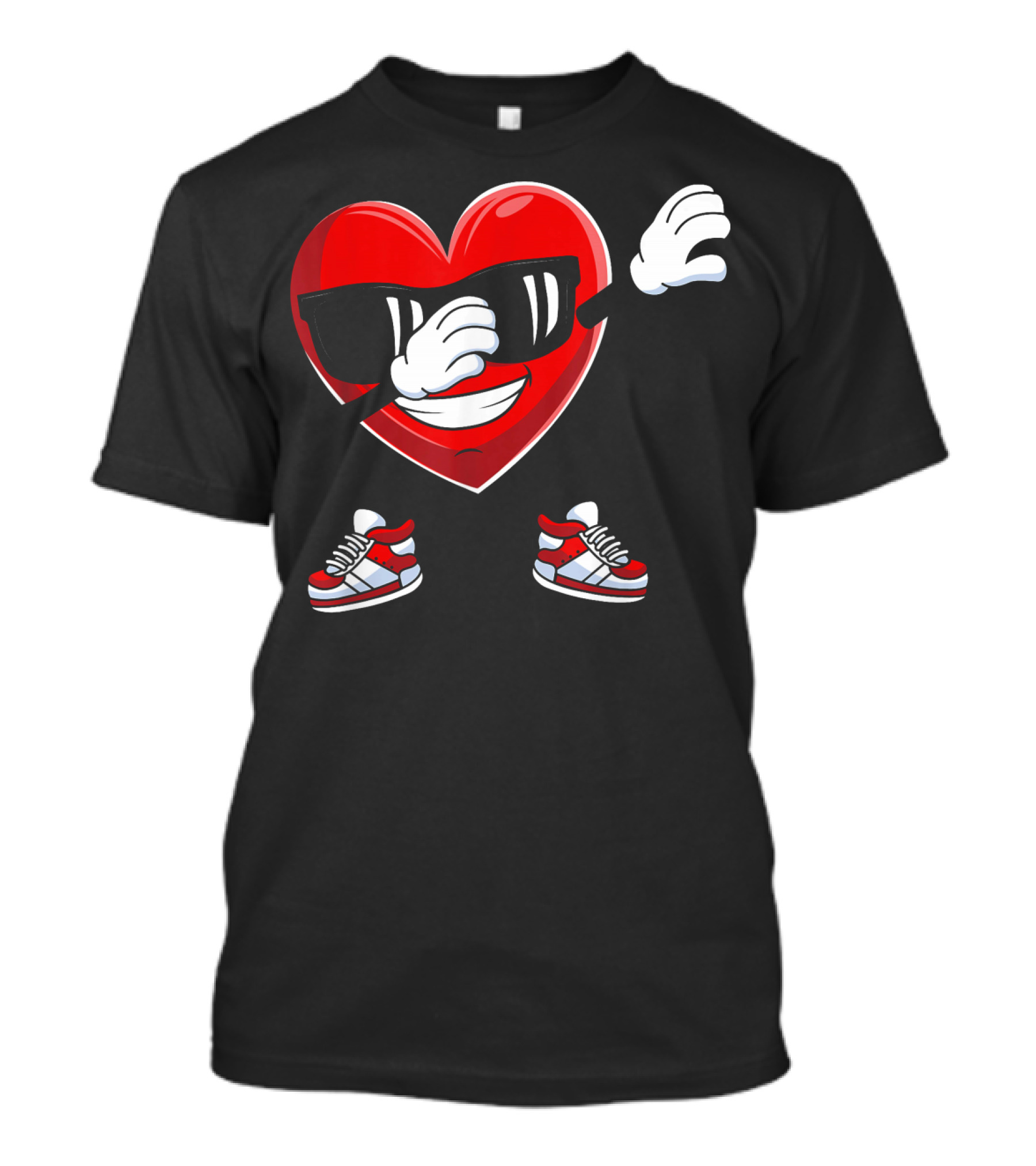 Dabbing Heart With Sunglasses Sneaker Dance T-Shirt