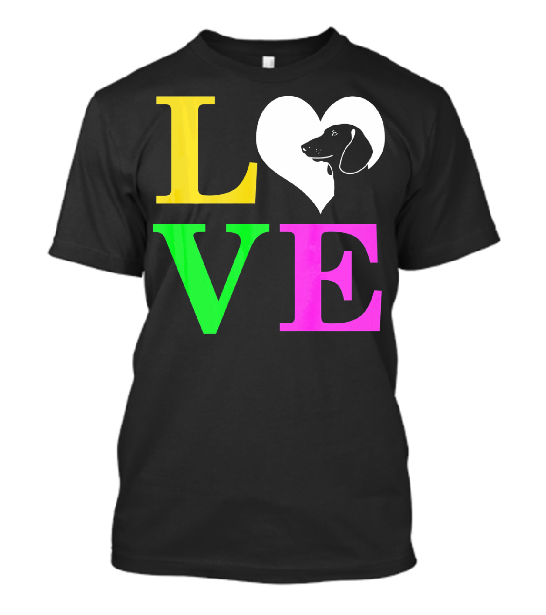 LOVE Dachshund Dog Heart Valentines T-Shirt