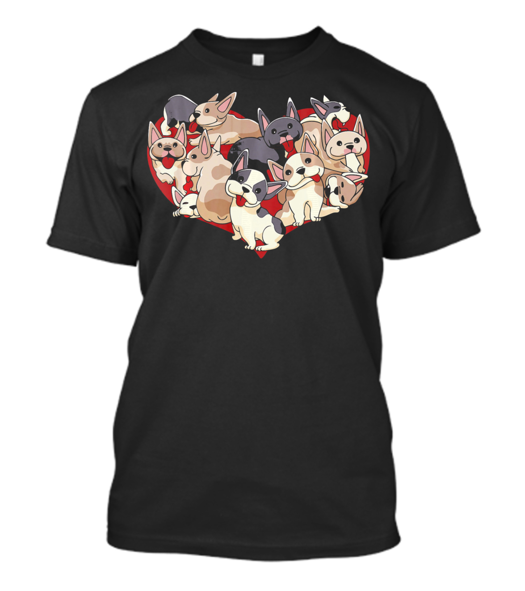 French Bulldog Heart Dog Frenchi Puppy Pack T-Shirt