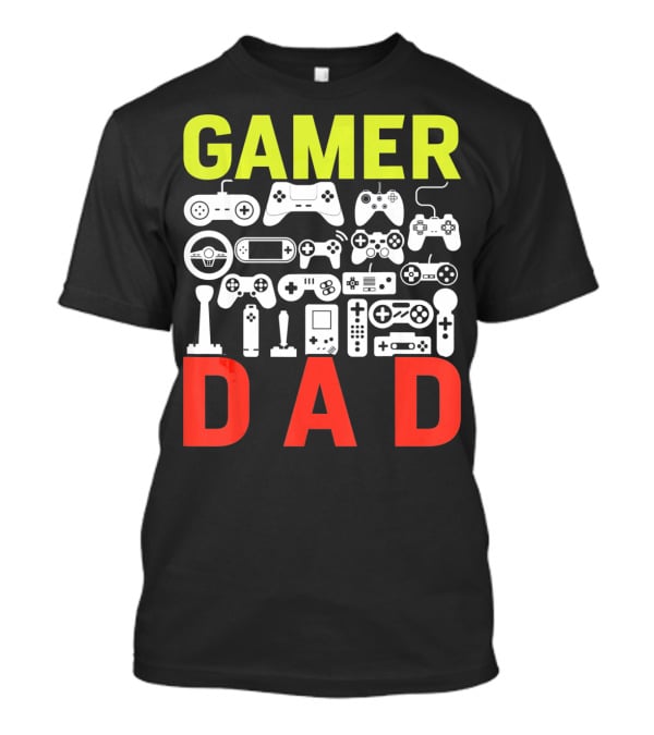 Gamer Dad Vintage Controller Collection Funny Birthday T-Shirt