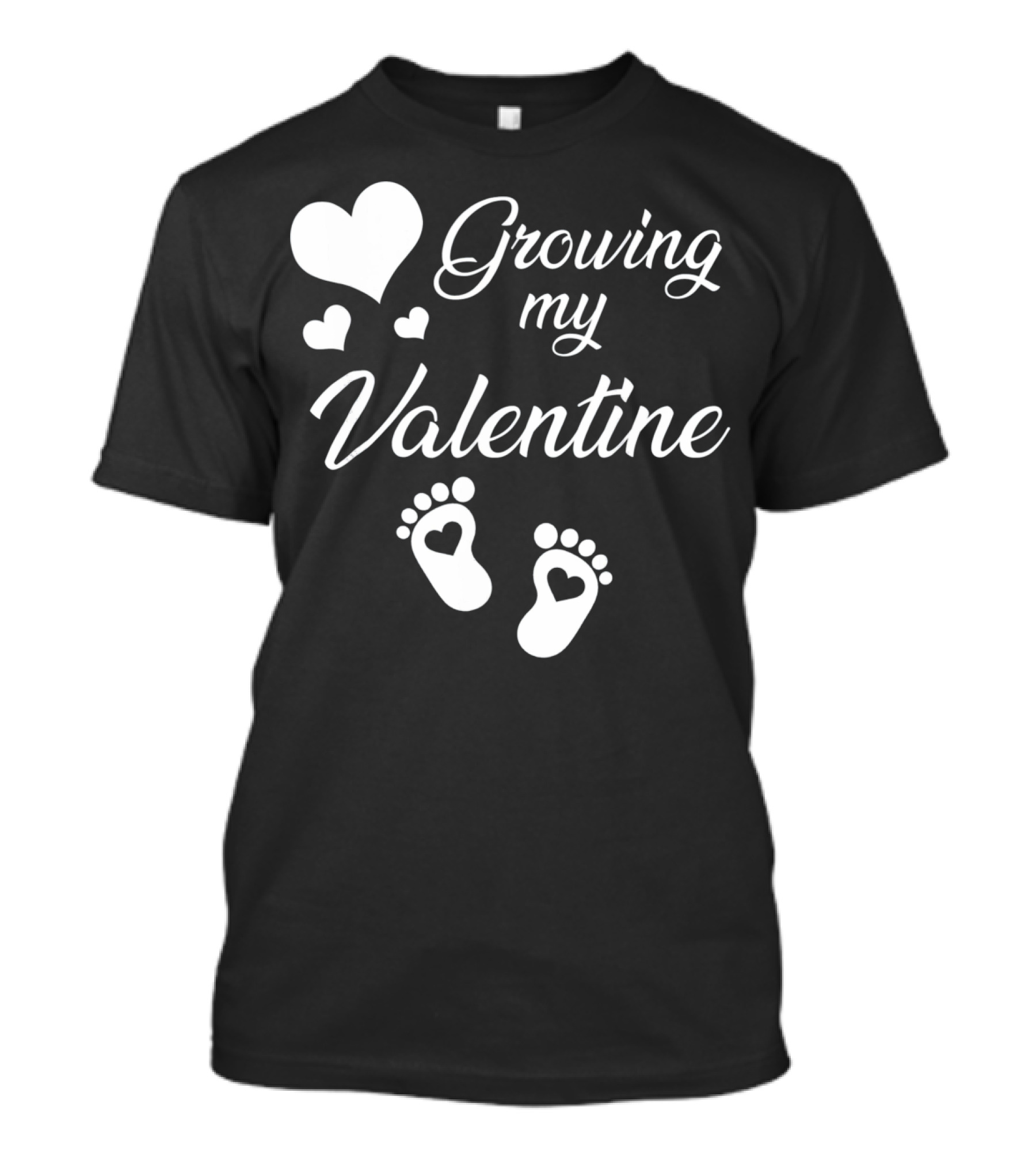Growing My Valentine Heart Footprint T-Shirt