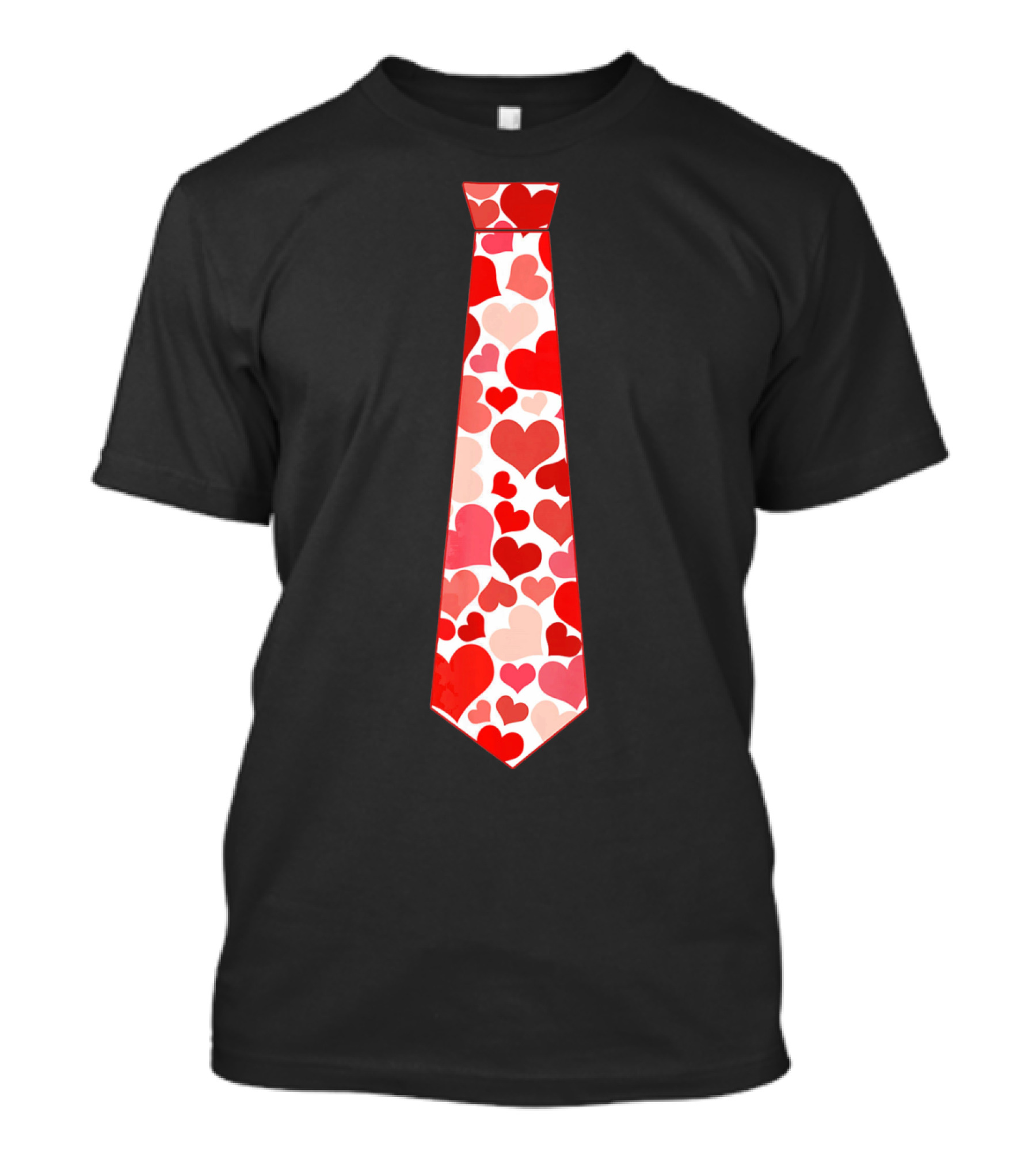 Funny Red Hearts Neck Tie For Valentine’s Day T-Shirt