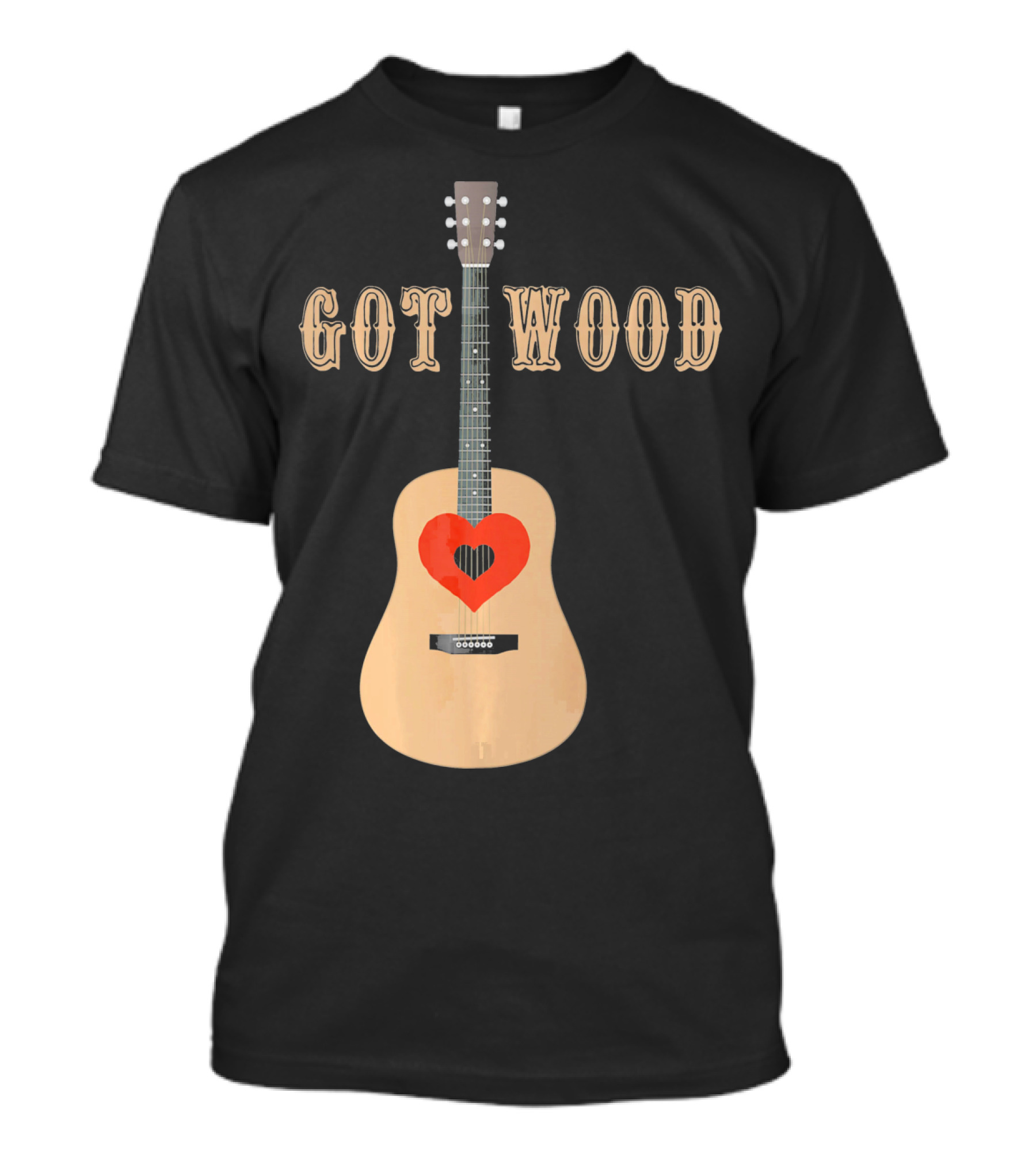 Got Wood Acoustic Guitar Heart Valentine's Day T-Shirt