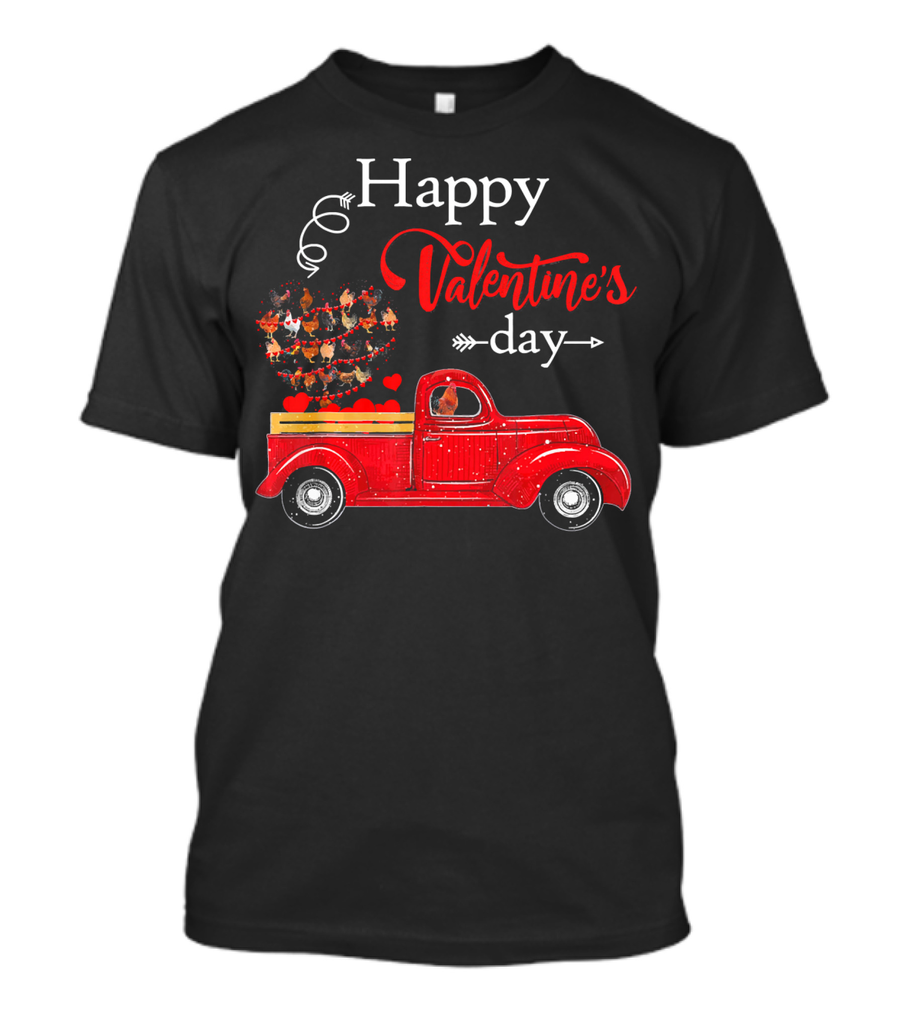 Happy Valentine's Day Truck Carrying Hearts T-Shirt
