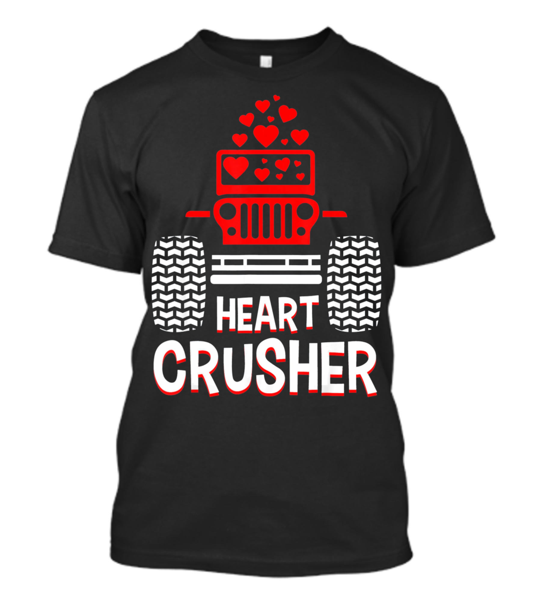 Heart Crusher Jeep Girl Heart Shape Vale Tire Tracks T-Shirt