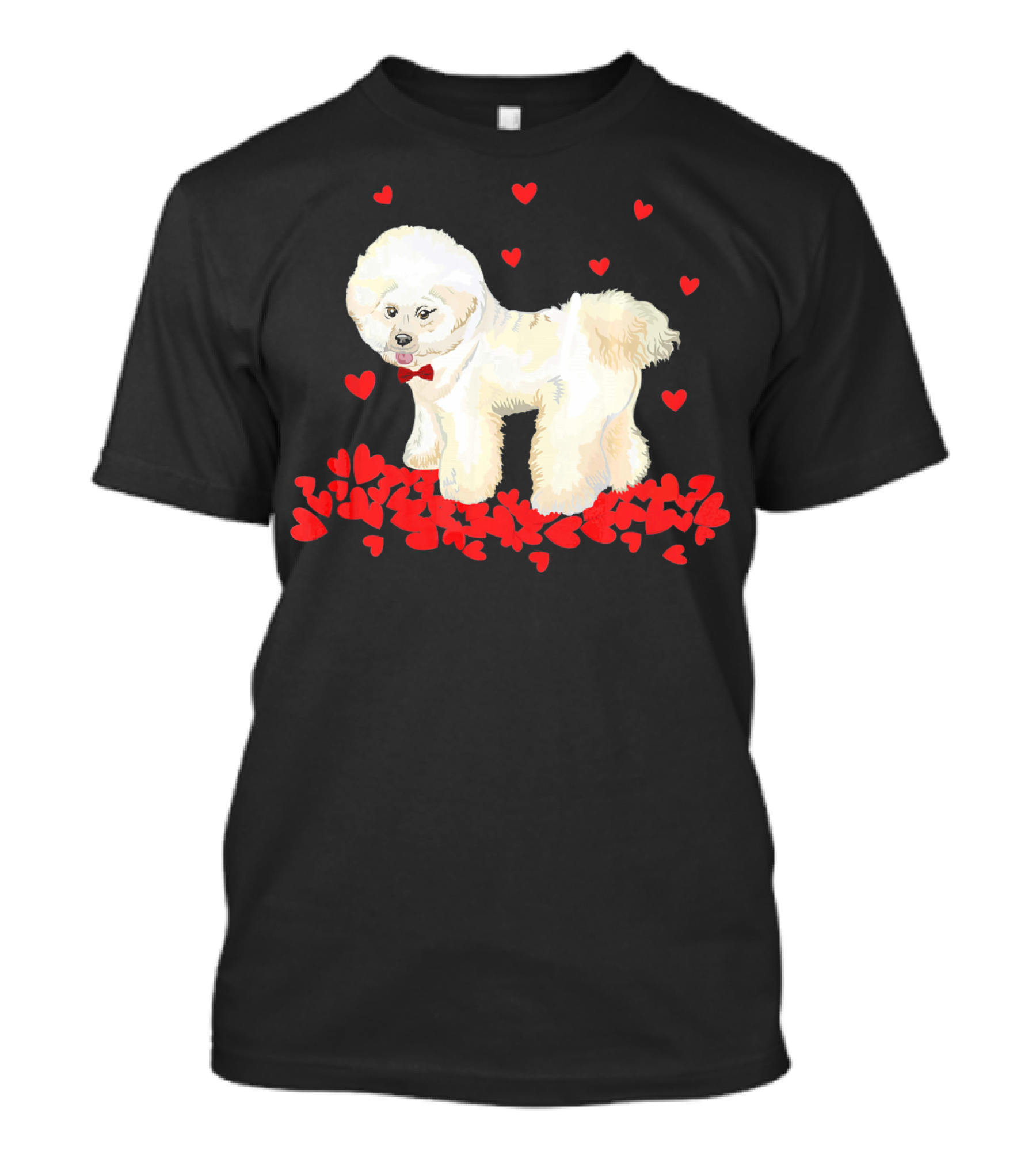 I Love My Bichon Frise Surrounded By Red Hearts Valentine's Day T-Shirt