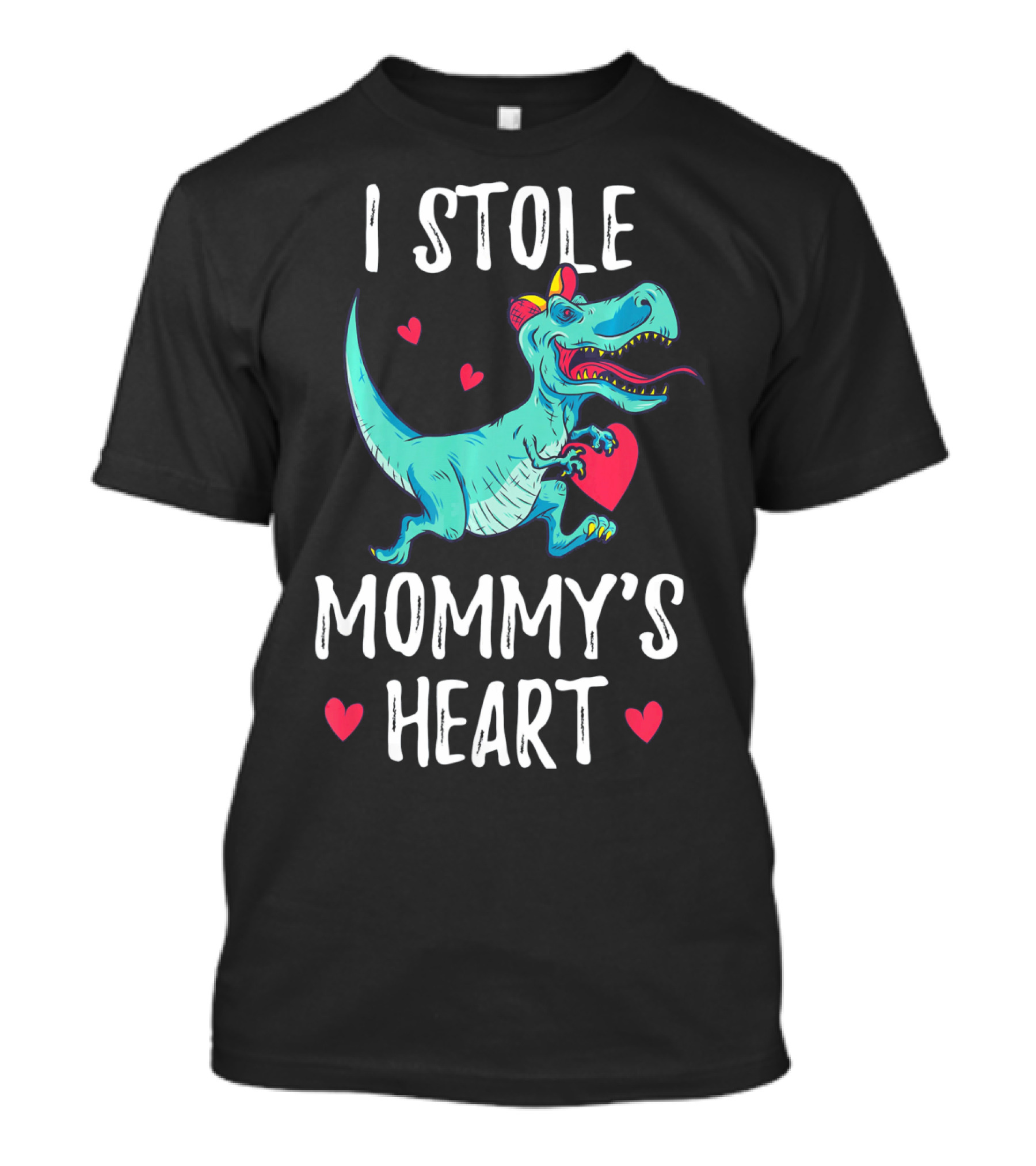 I Stole Mommy's Heart Valentine's Day Dino With Hearts T-Shirt