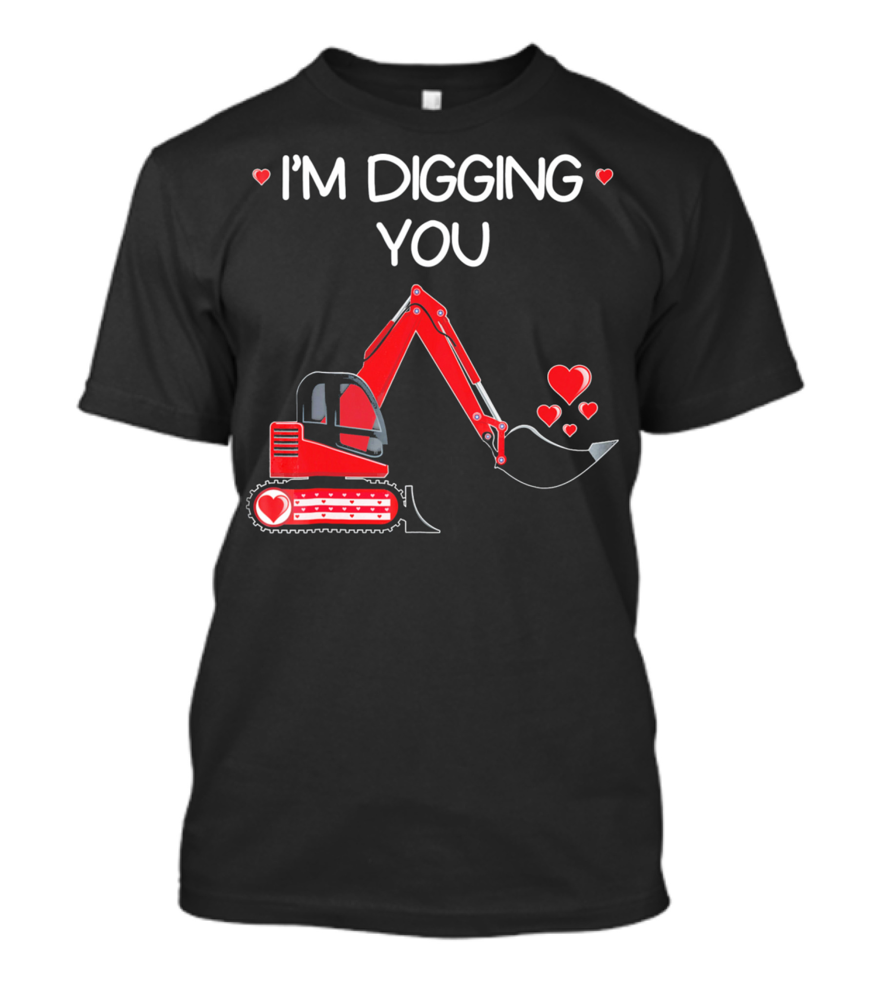 I'm Digging You Valentine Kids Tractor With Hearts T-Shirt