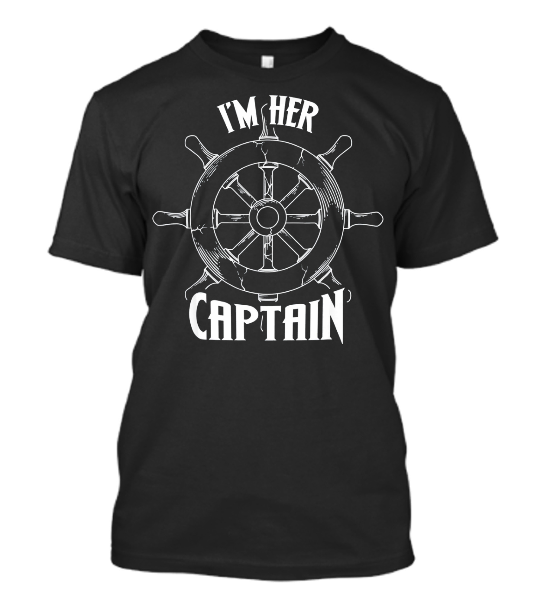 I'm Her Captain Cool Men Love Valen Ship Wheel Steering Nautical T-Shirt
