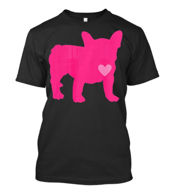Ition Frenchie Pink Heart Valentine T-Shirt