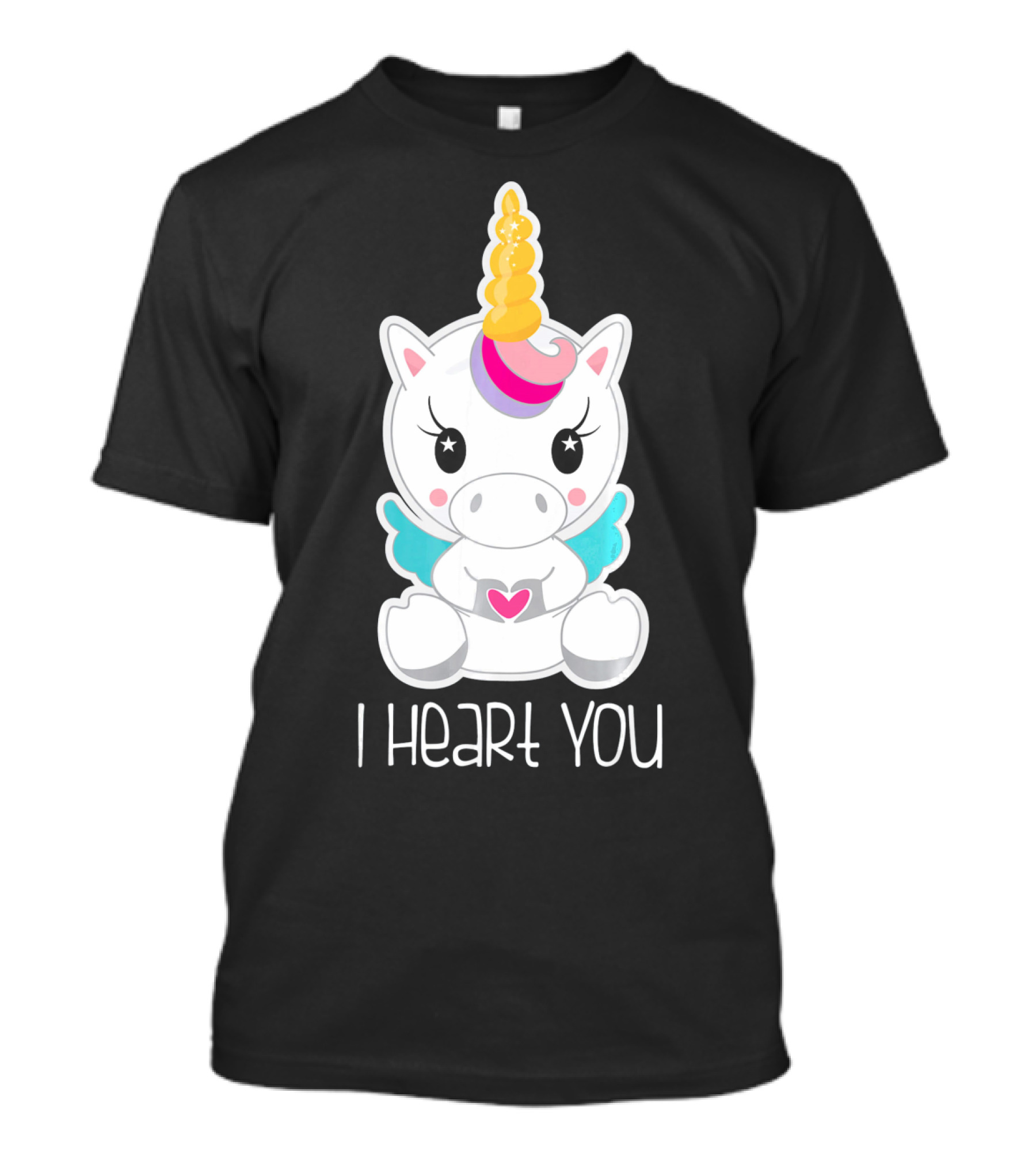 Kids Cute I Heart You Unicorn Hugging Adorable Kawaii T-Shirt