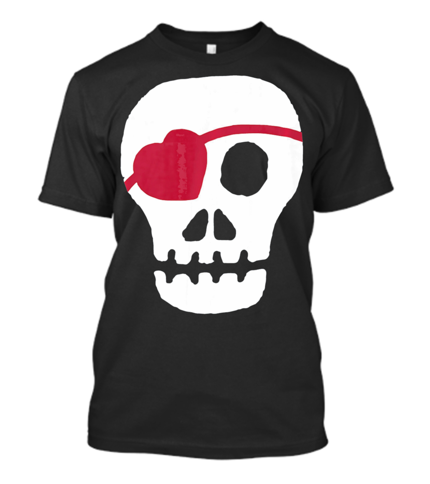 Kids Valentines Day Skull With Heart Eyepatch T-Shirt