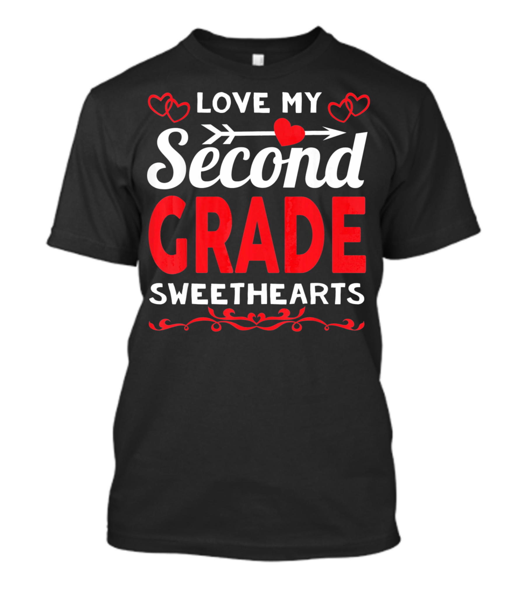 Love My Second Grade Sweethearts Valentine's Day Hearts T-Shirt