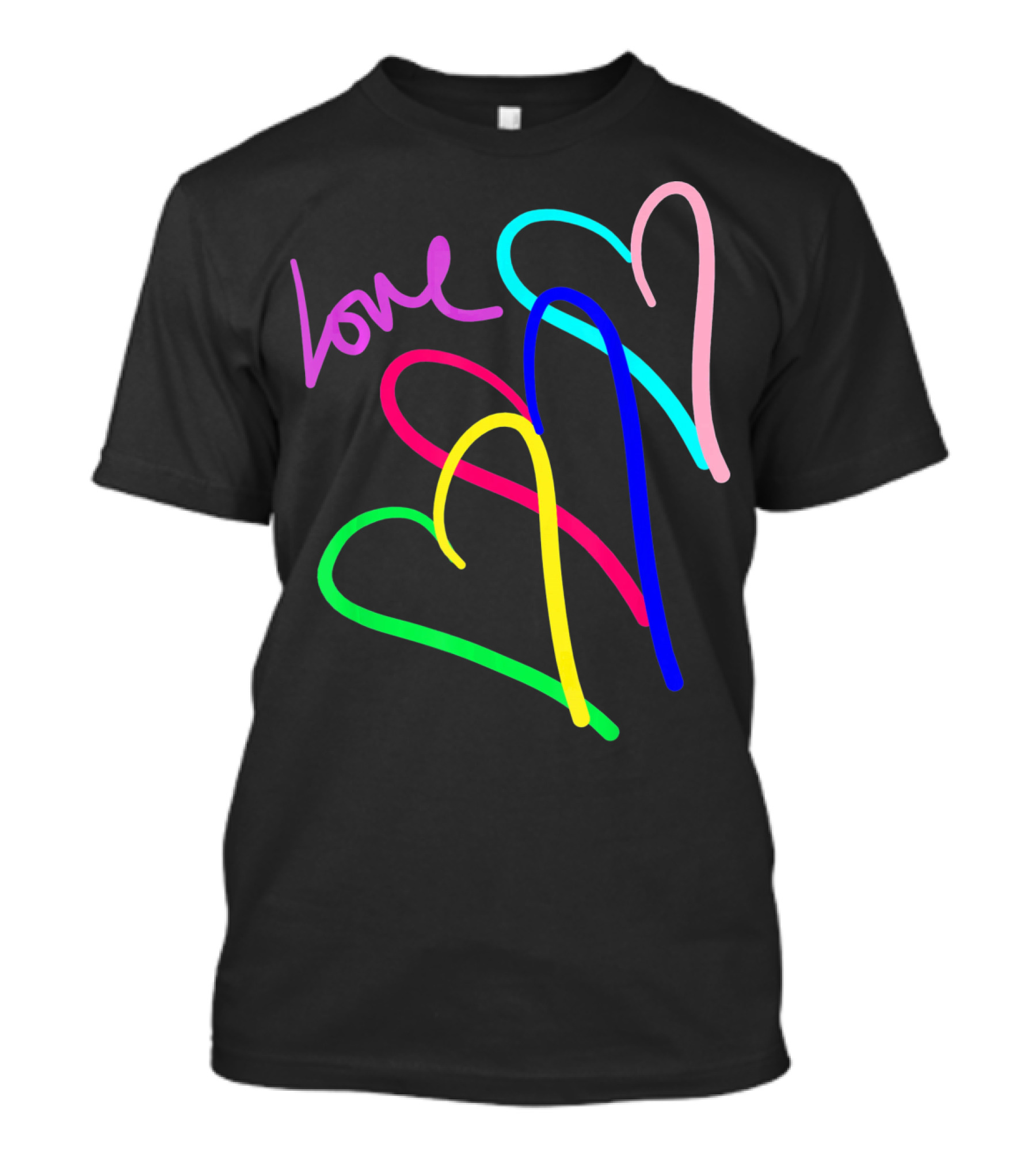 Love Neon Rainbow Hearts Connection Vale T-Shirt