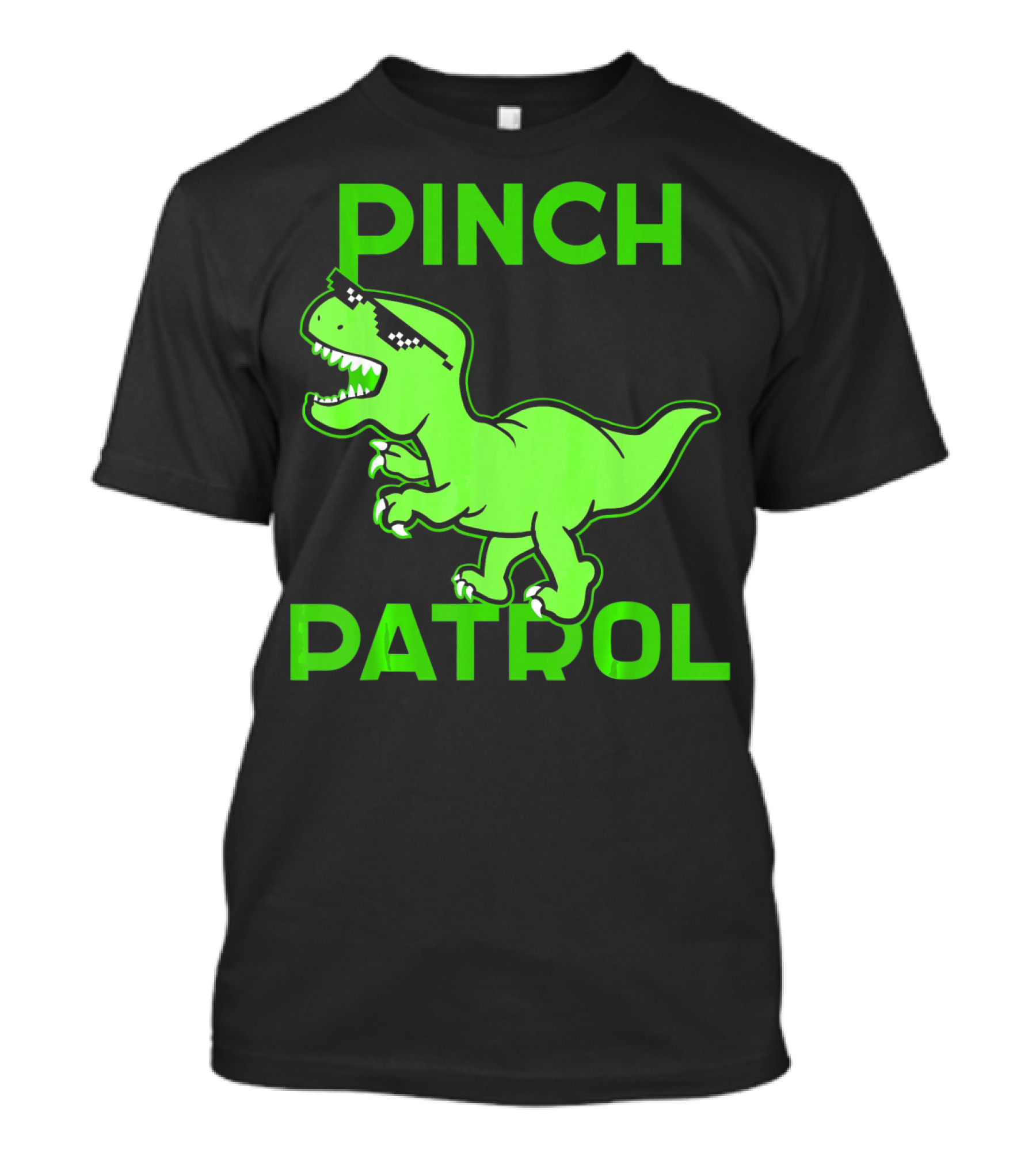 St Patrick Day Dinosaur Pinch Patrol Funny Green T-Rex Holiday T-Shirt