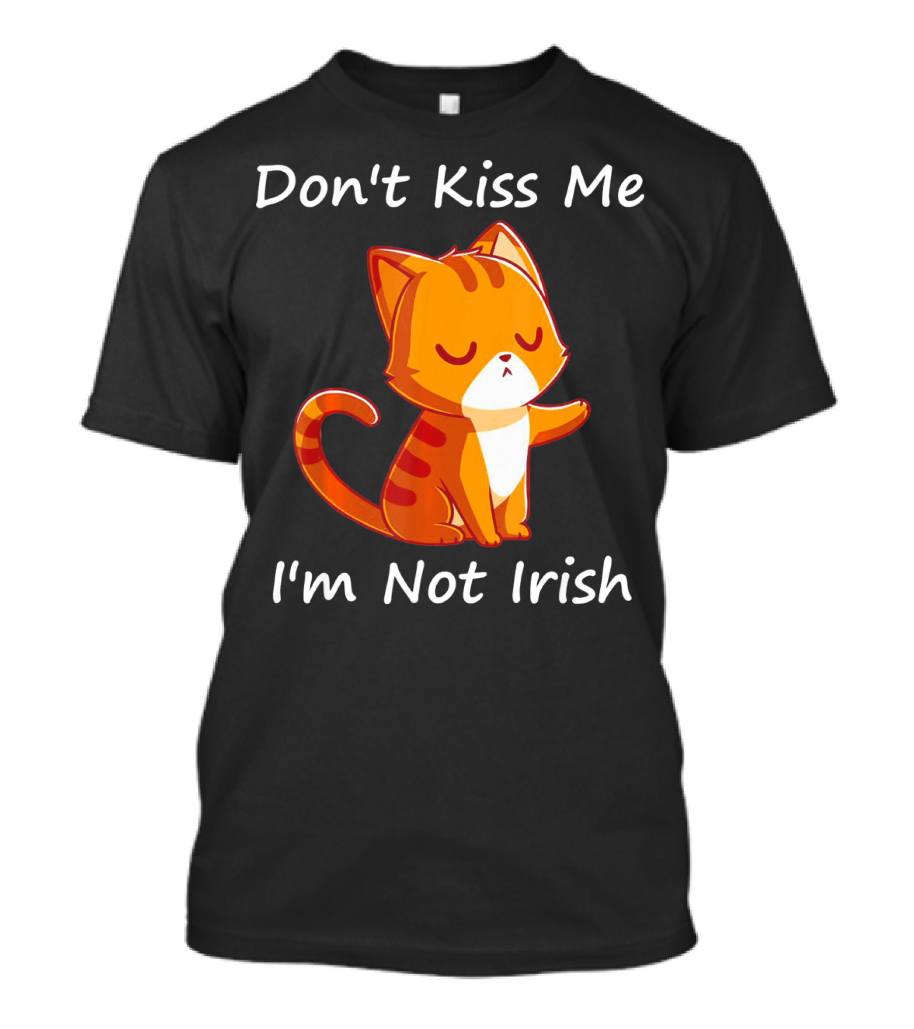 Don't Kiss Me I'm Not Irish Cute Orange Cat T-Shirt