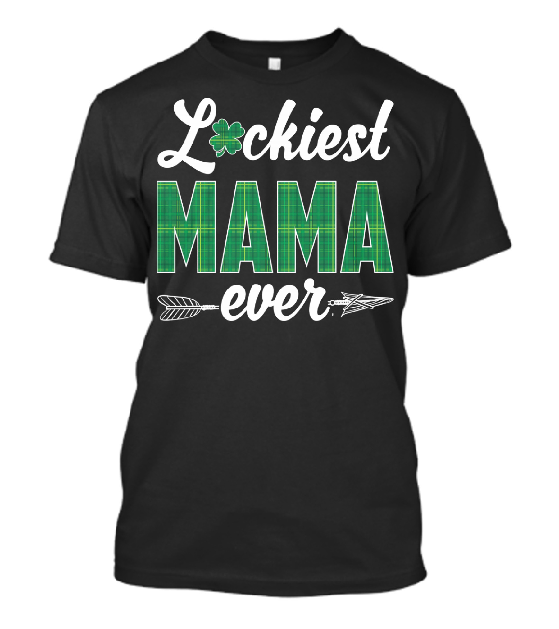 Luckiest MAMA Ever St. Patricks Day Clover Arrow T-Shirt
