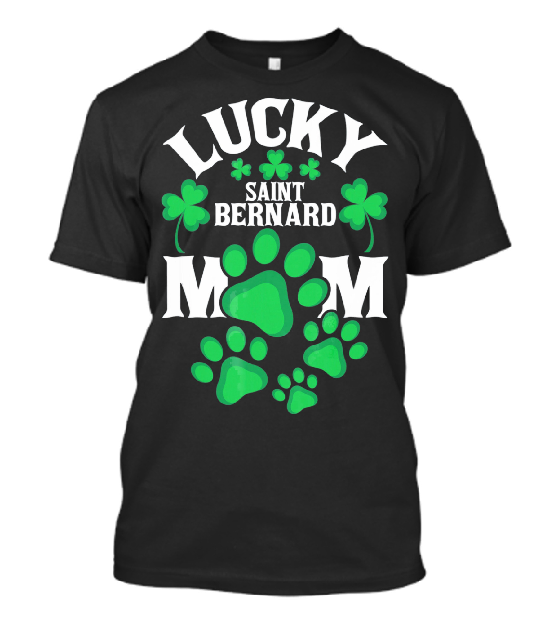 Lucky Saint Bernard Mom St. Patrick's Day T-Shirt