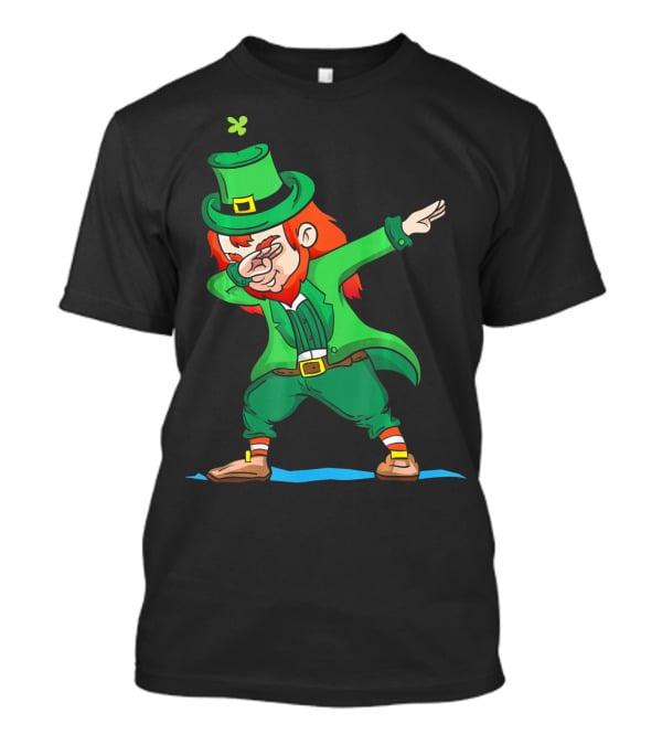 Saint Patricks Day Leprechaun Dabbing Clover Iconic Festive Green T-Shirt