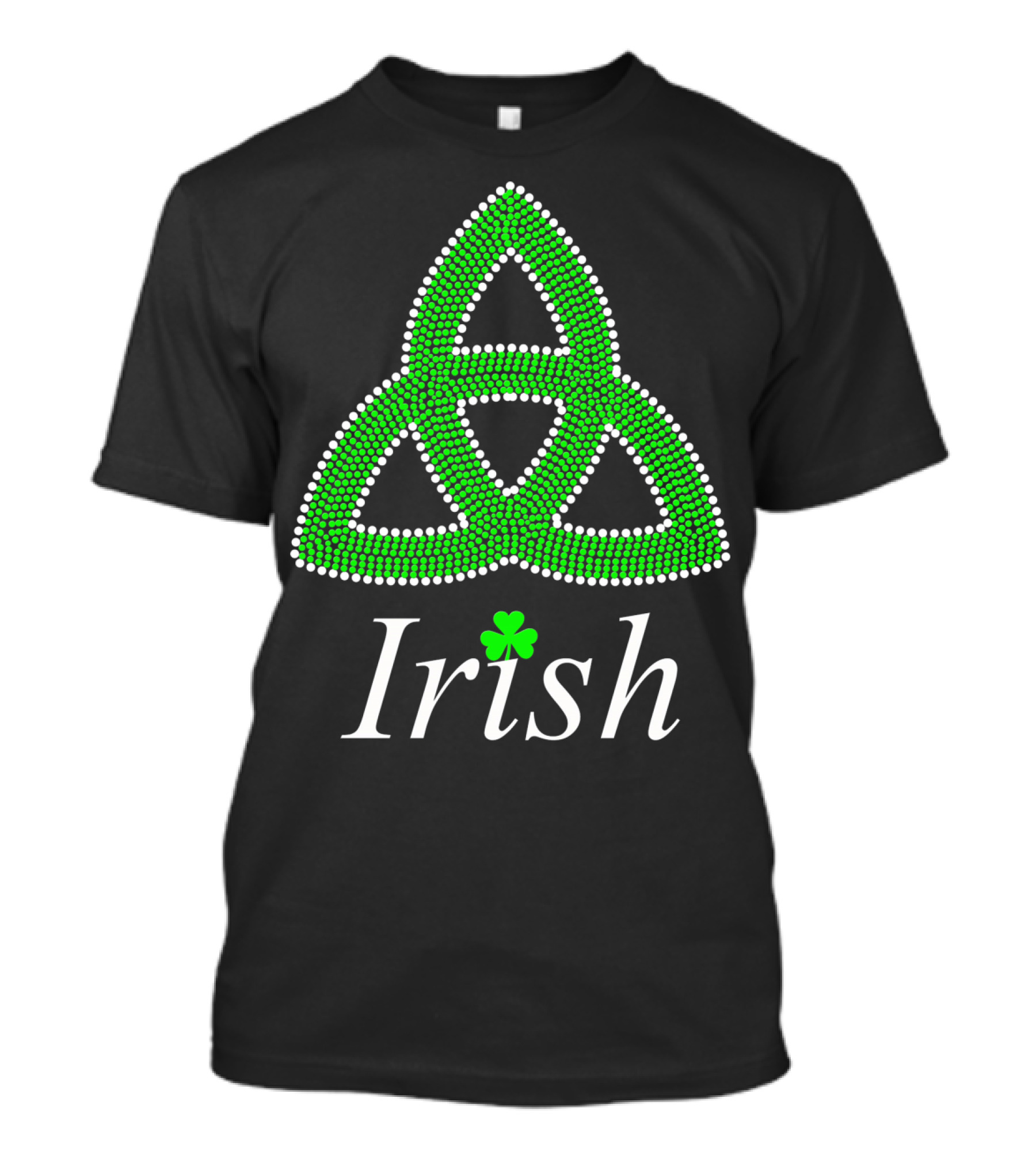 Irish Celtic Knot Trinity Rhinestone Shamrock T-Shirt