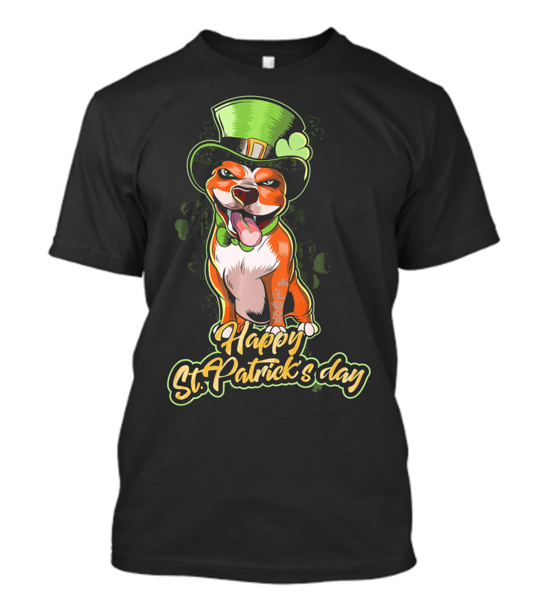 Happy St. Patrick's Day Pit Bull Cute Leprechaun T-Shirt