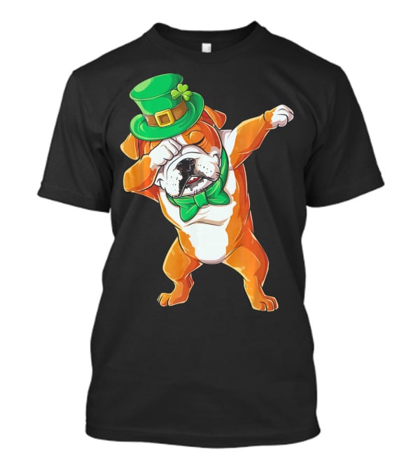 St. Patrick's Day Dabbing English Bulldog T-Shirt