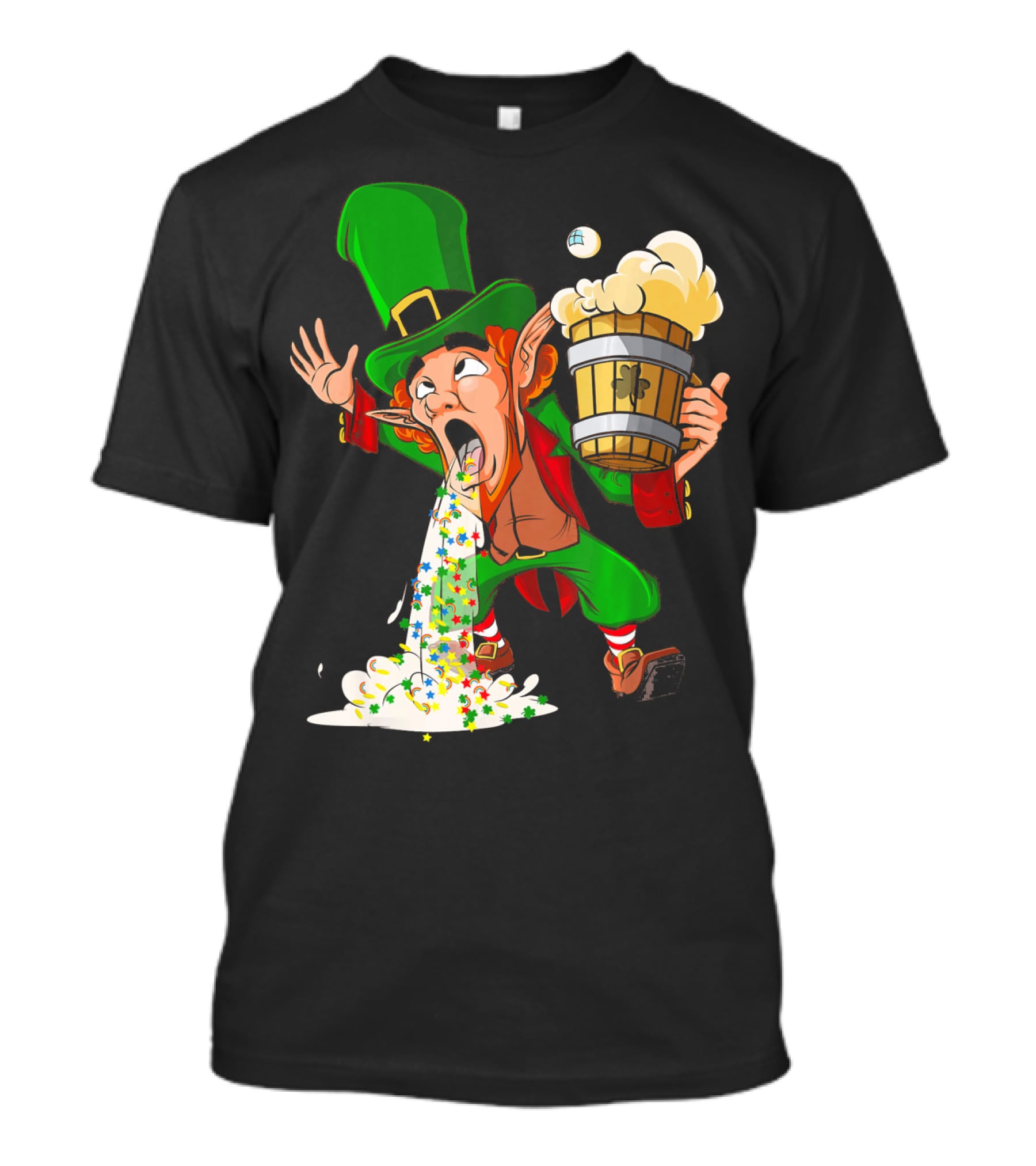 Funny Puking Leprechaun St Patrick's Day Beer T-Shirt