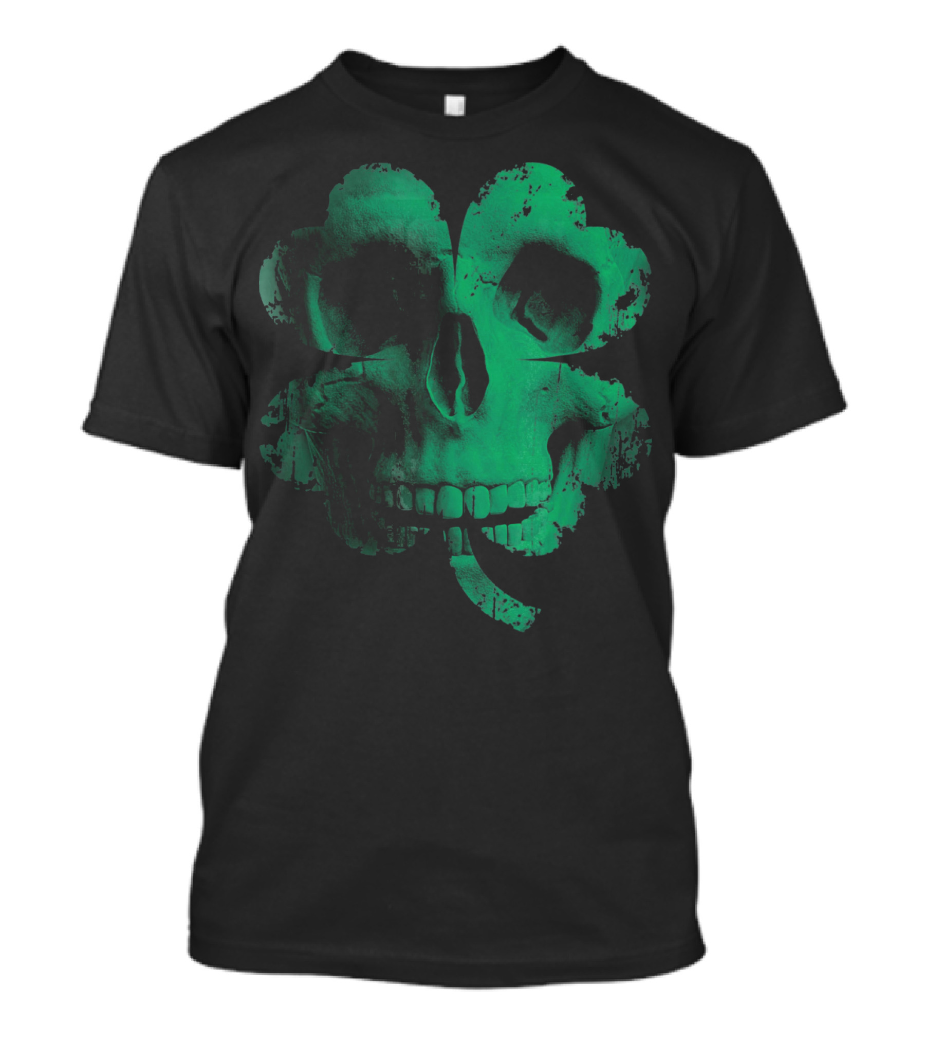 Shamrock Skull Irish Clover Skeleton T-Shirt