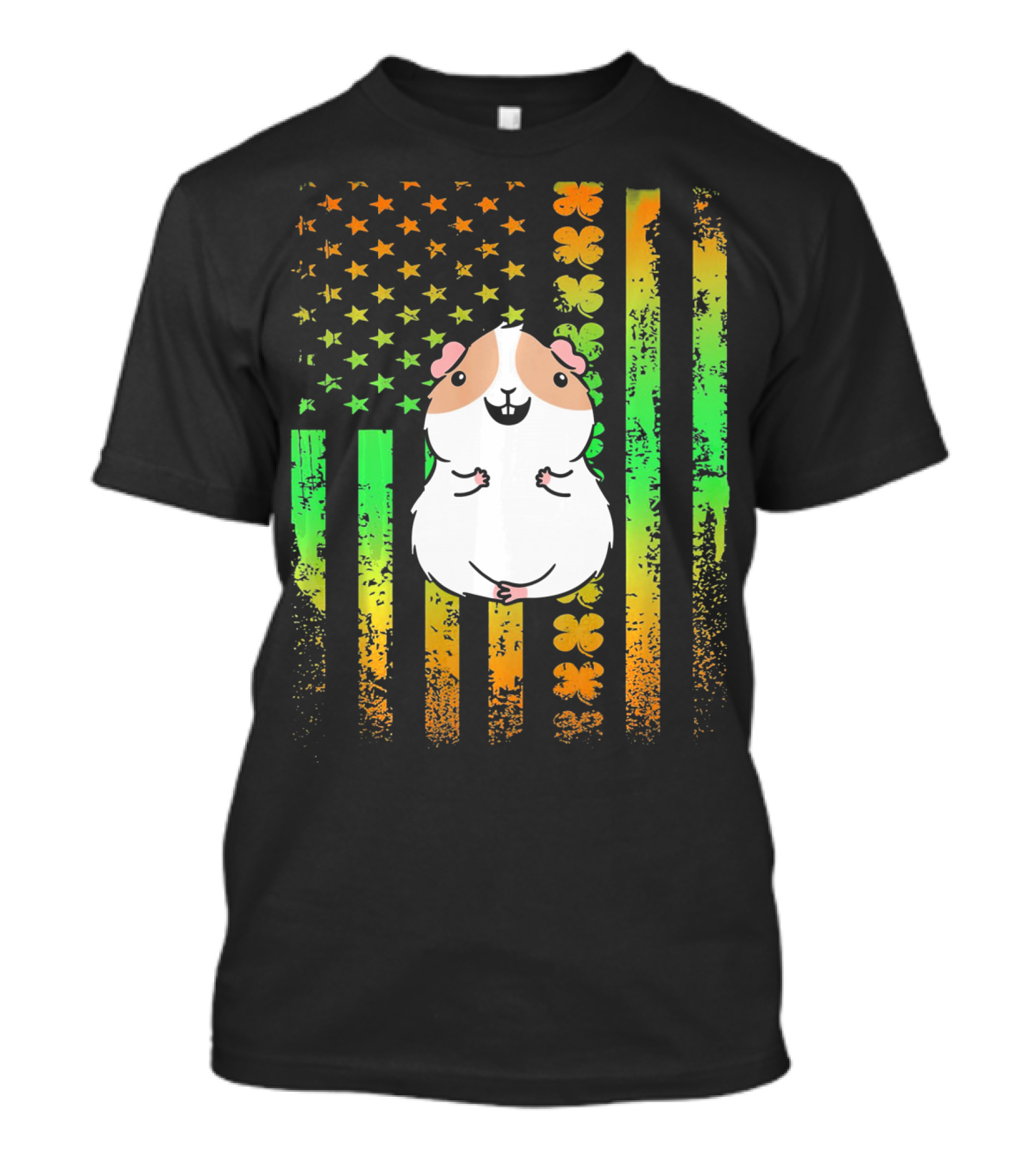 Guinea Pig American Flag Clover Theme Patriotic T-Shirt