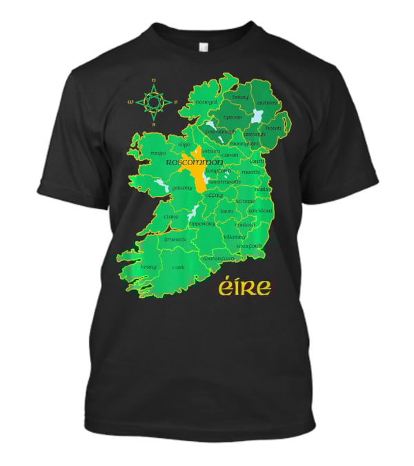 Roscommon Ireland Irish County Map Éire T-Shirt