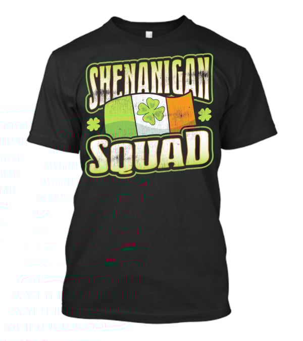 Shenanigan Squad Irish Flag Clover Retro T-Shirt