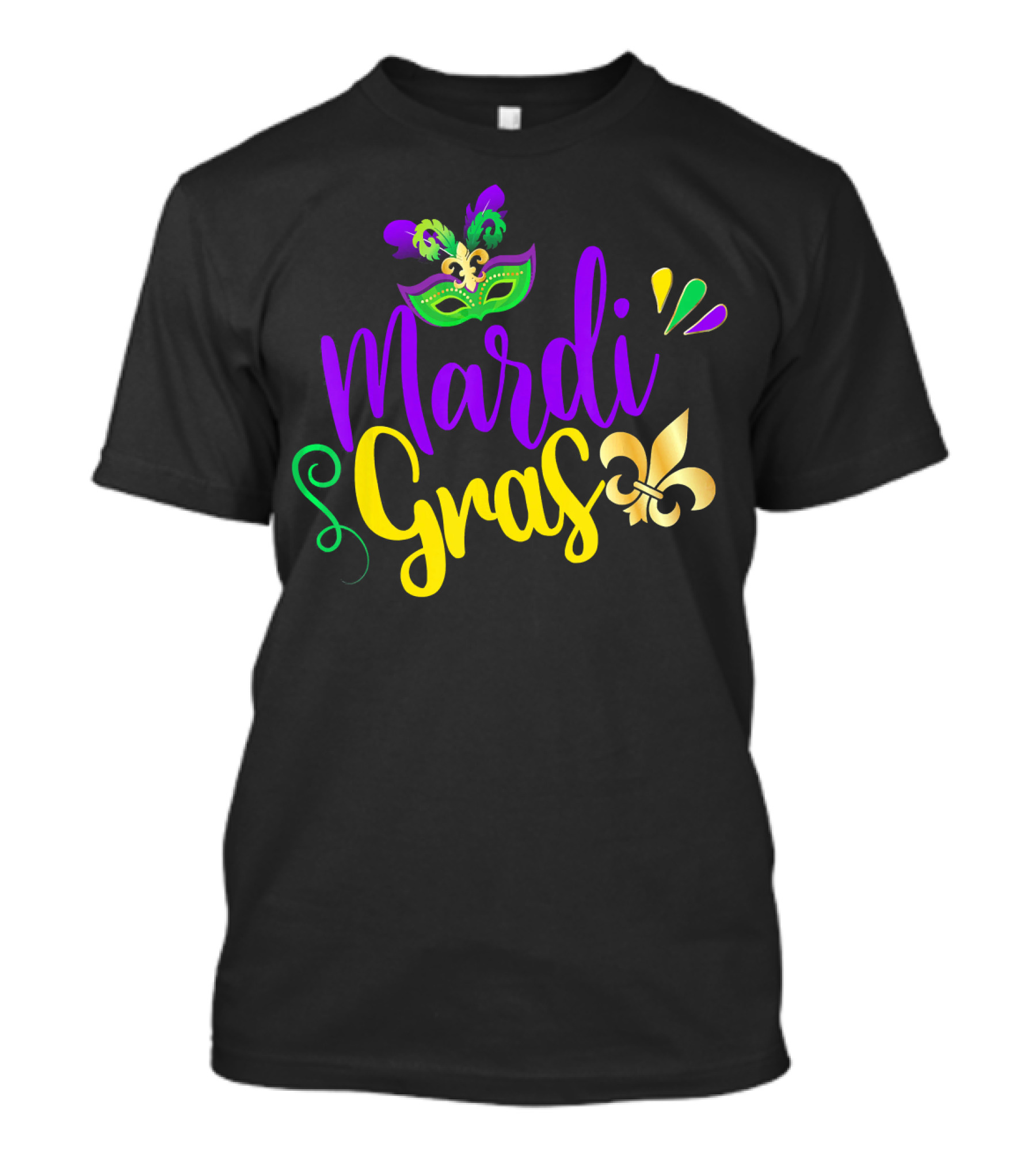 Mardi Gras Fleur-de-Lis Mask New Orleans Louisiana T-Shirt