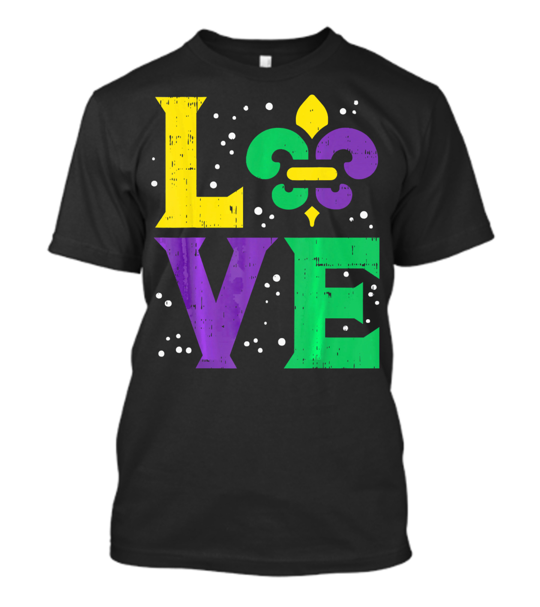 Love Jester Hat Funny Mardi Gras Carnival Fleur-de-Lis T-Shirt