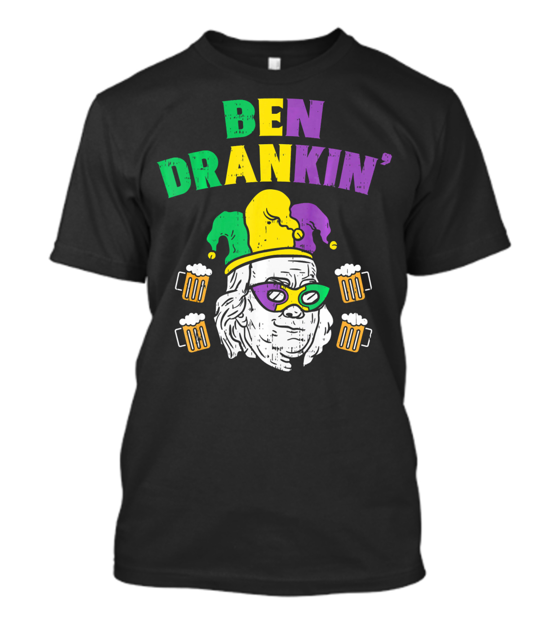 Ben Drankin' Franklin Jester Mask Beer Mugs T-Shirt