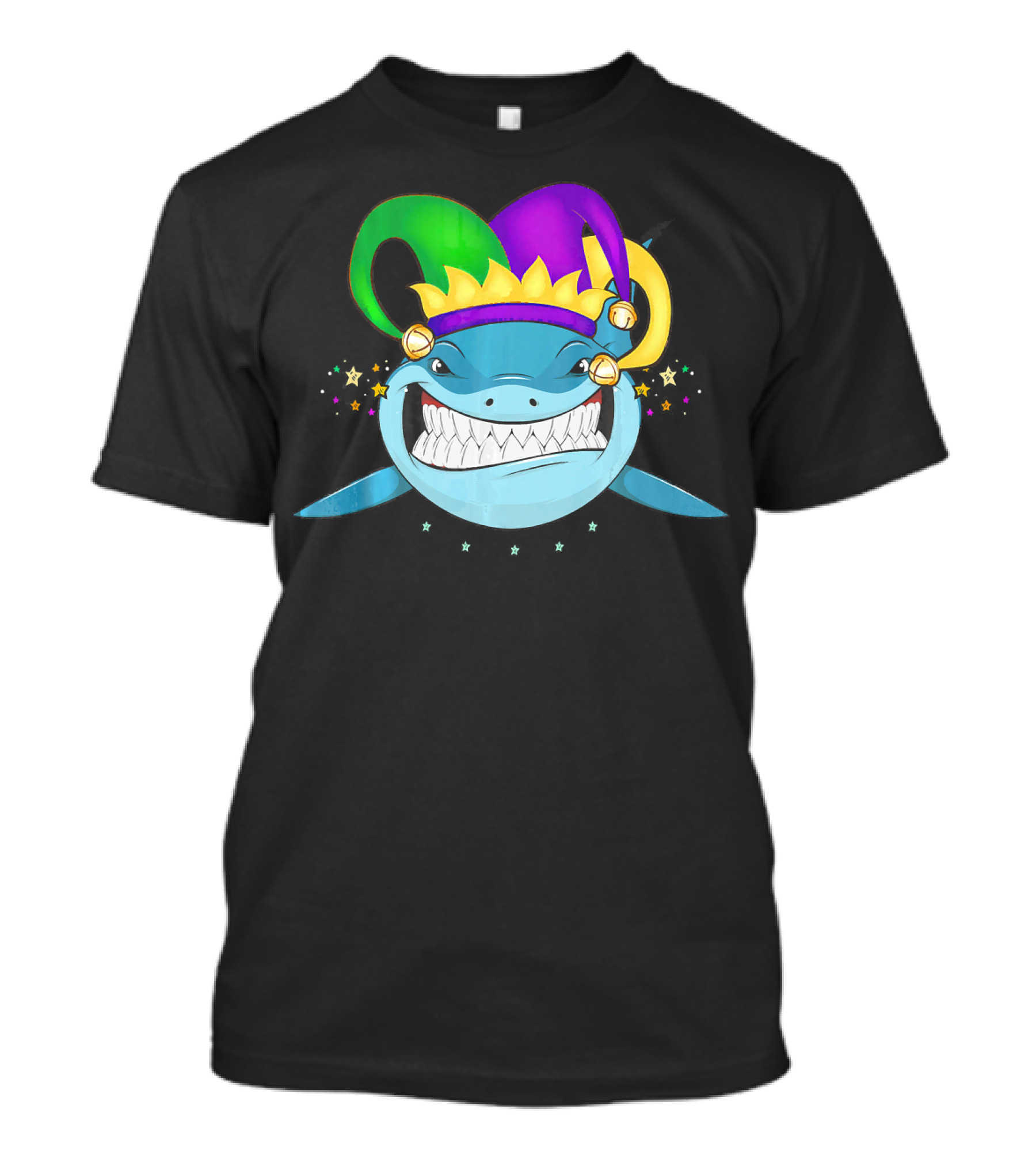 Shark Mardi Gras Jester Hat Festival For Boys And Girls T-Shirt