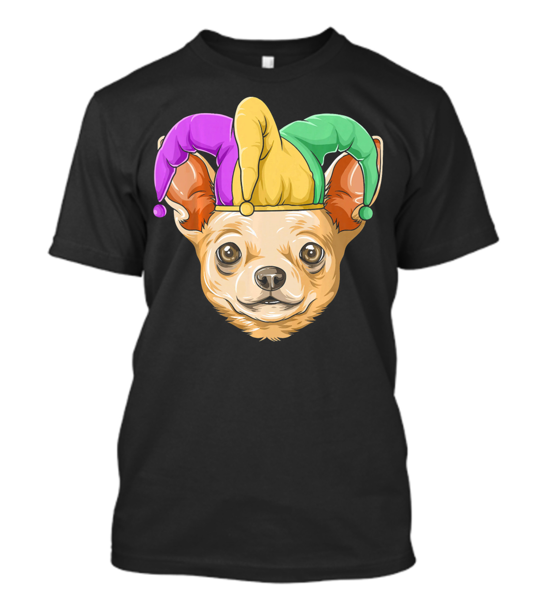 Mardi Gras Chihuahua Jester Hat Festival Carnival Dog T-Shirt