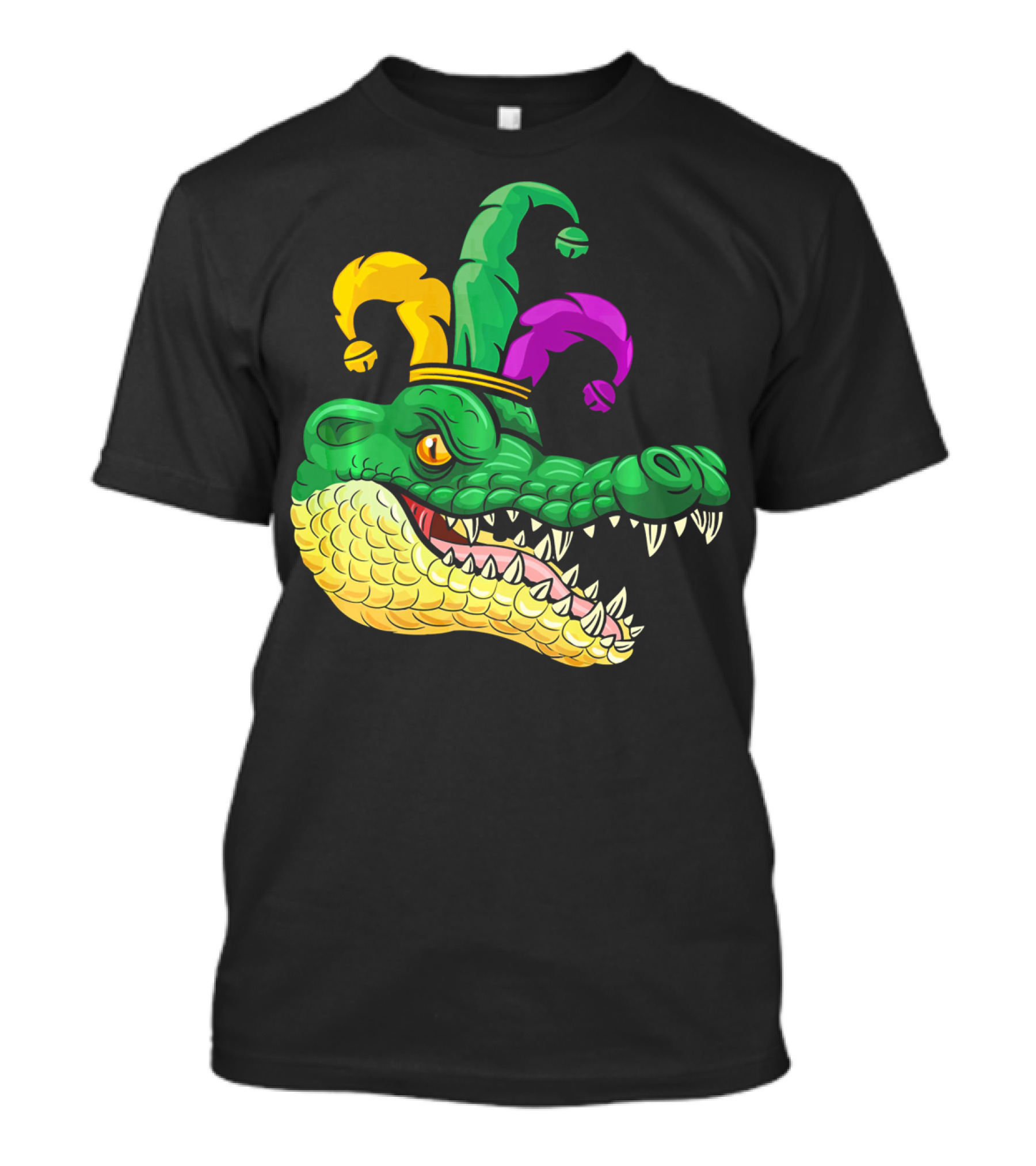 Alligator Head Mardi Gras Jester Hat Gator Clown T-Shirt