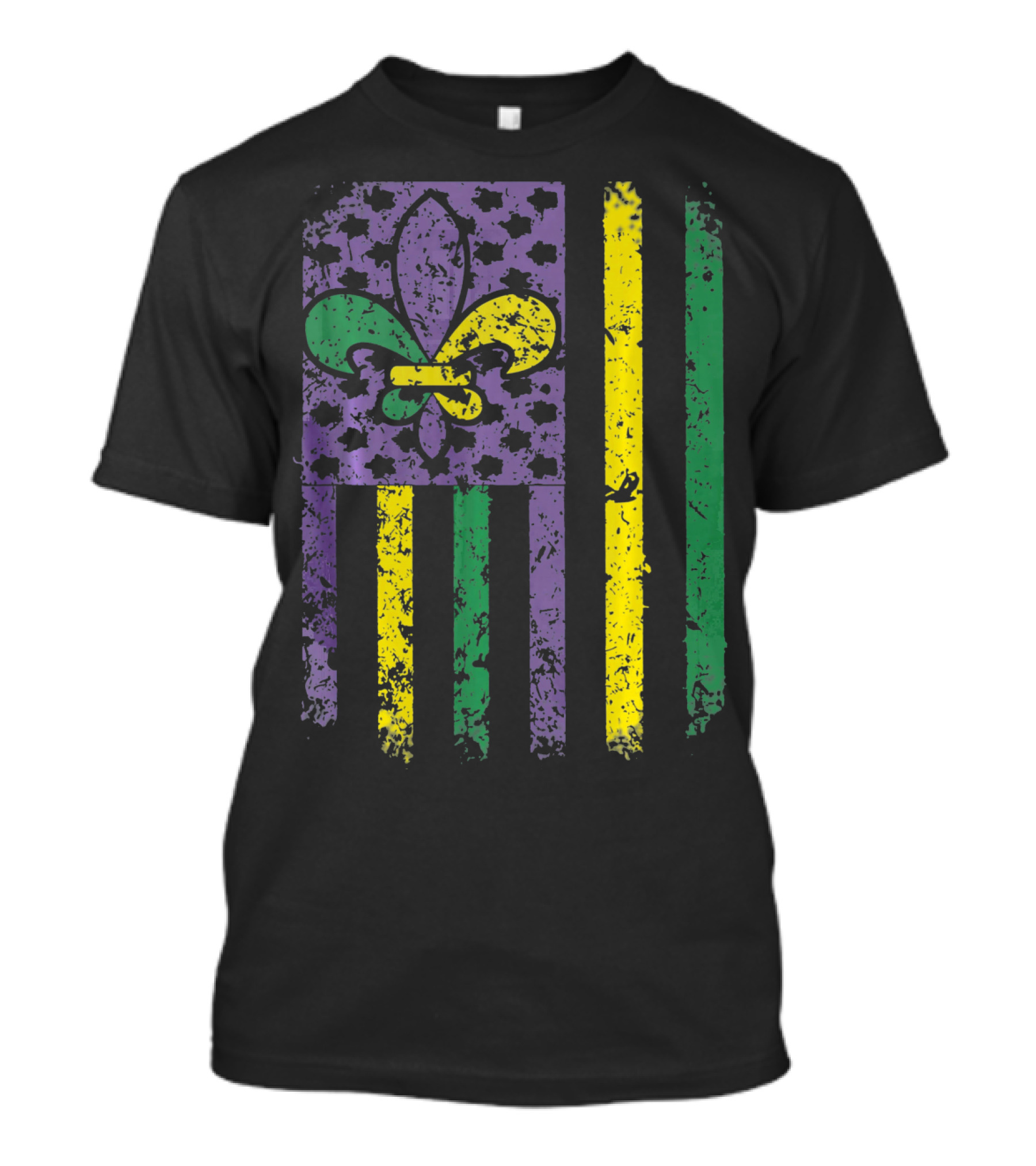 Mardi Gras Flag Fleur-de-Lis New Orleans T-Shirt