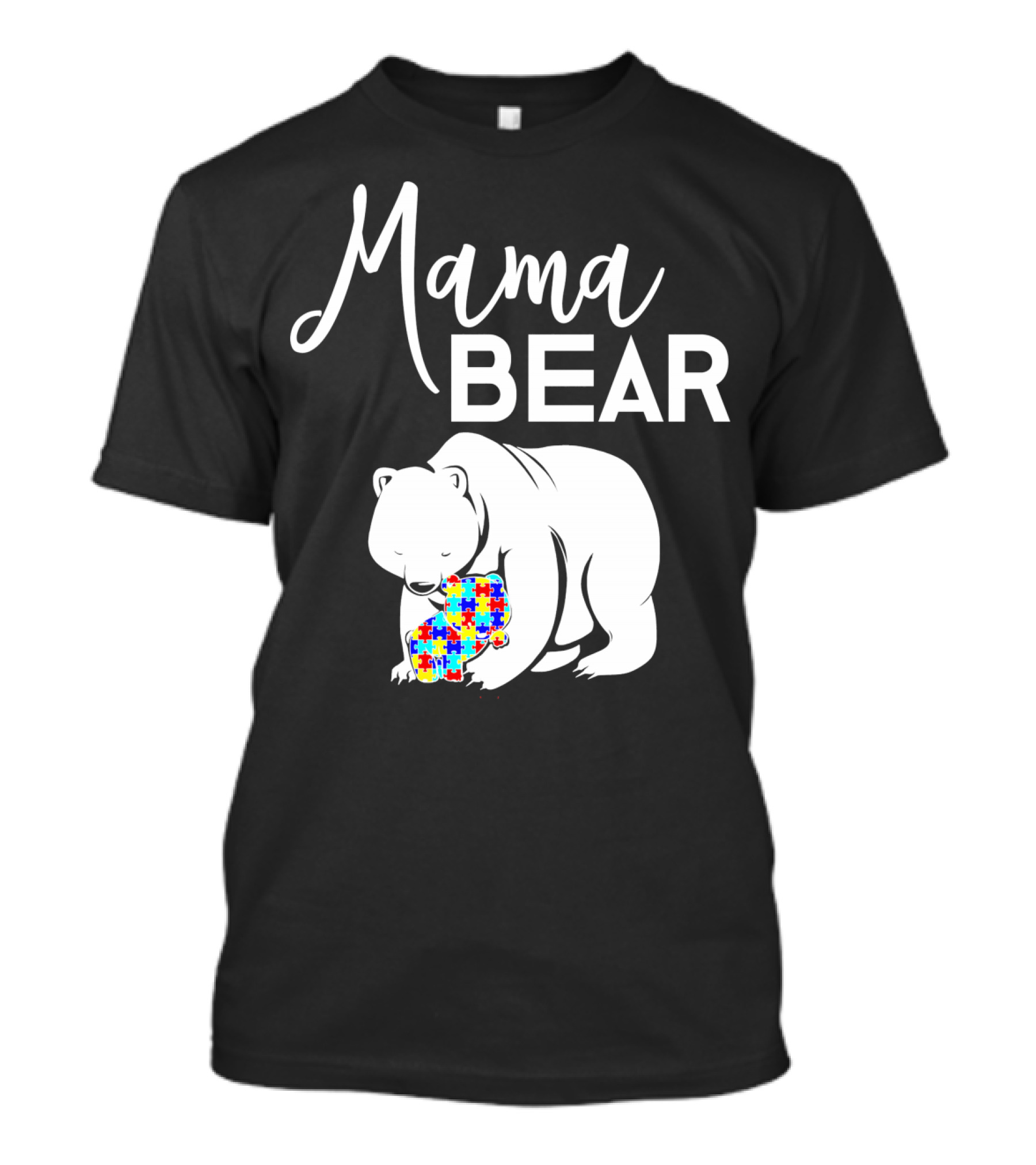 Mama Bear Autism Puzzle Heart T-Shirt