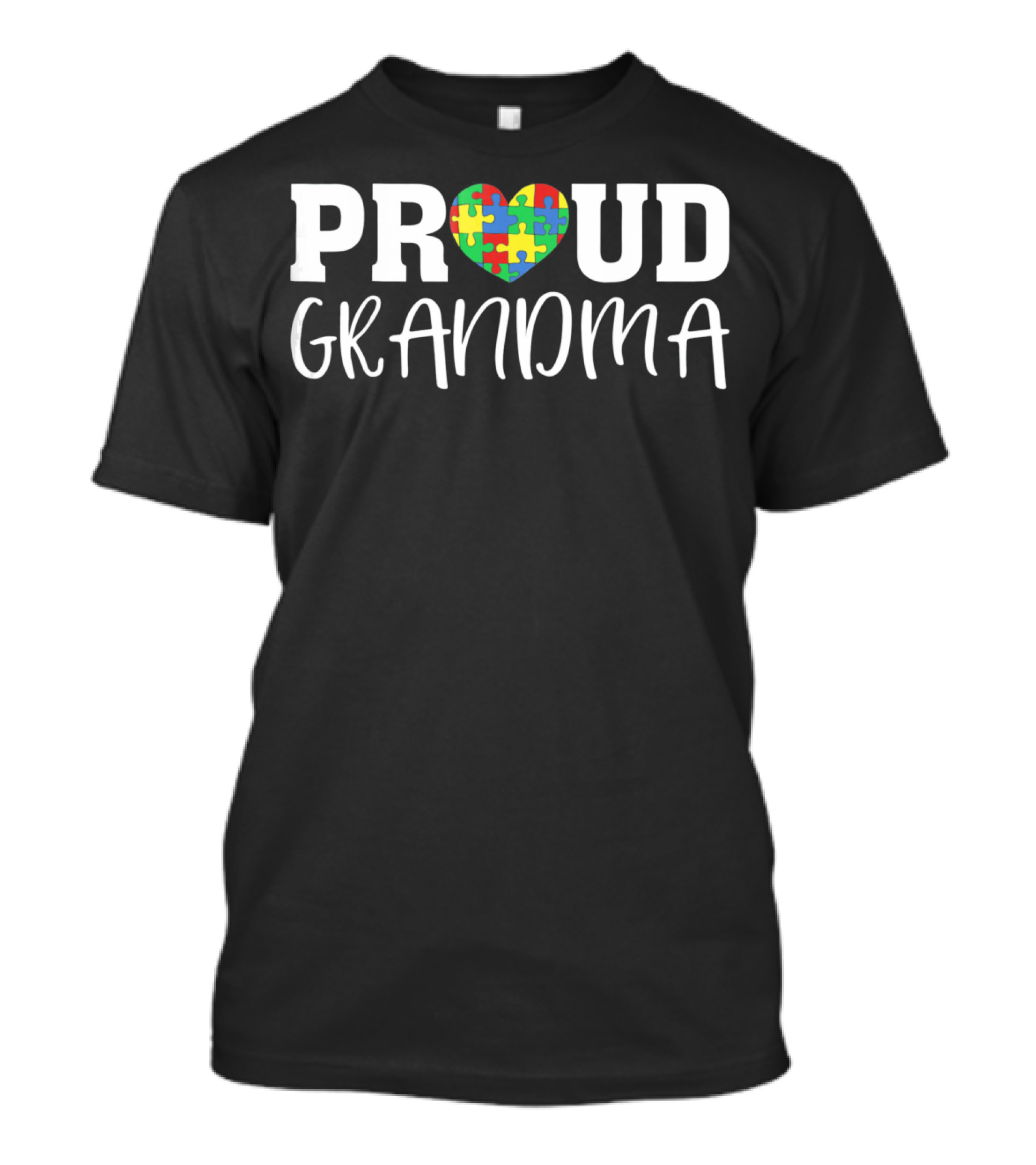 Proud Grandma Puzzle Heart Autism Awareness T-Shirt