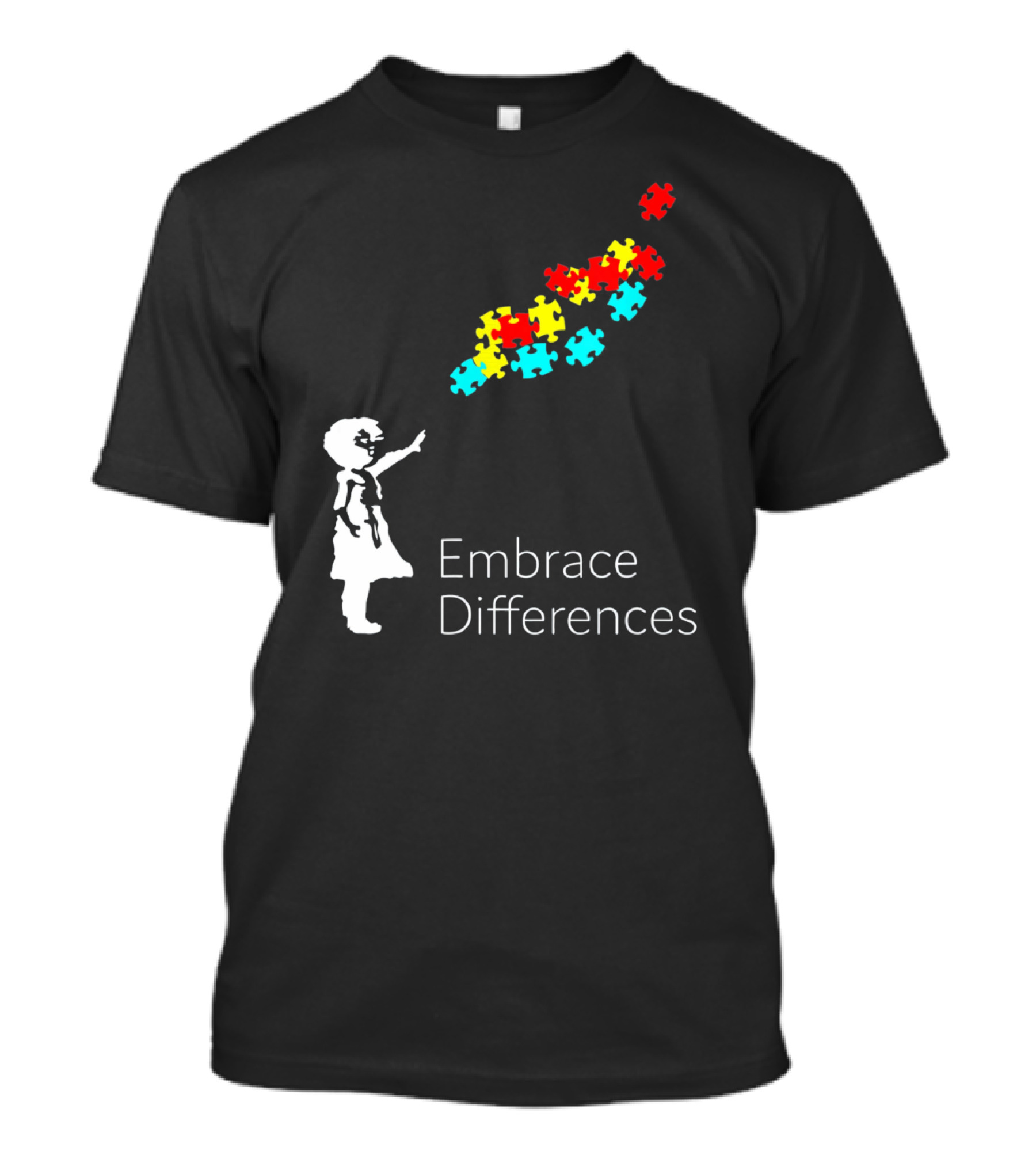 Embrace Differences Autism Puzzle Piece Awareness T-Shirt