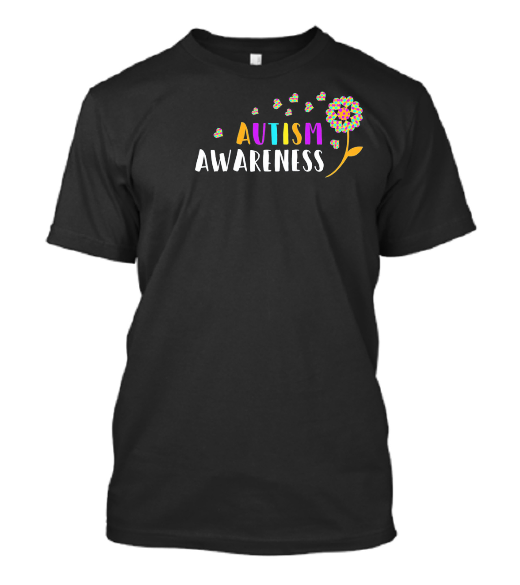 Autism Awareness Colorful Dandelion And Hearts T-Shirt